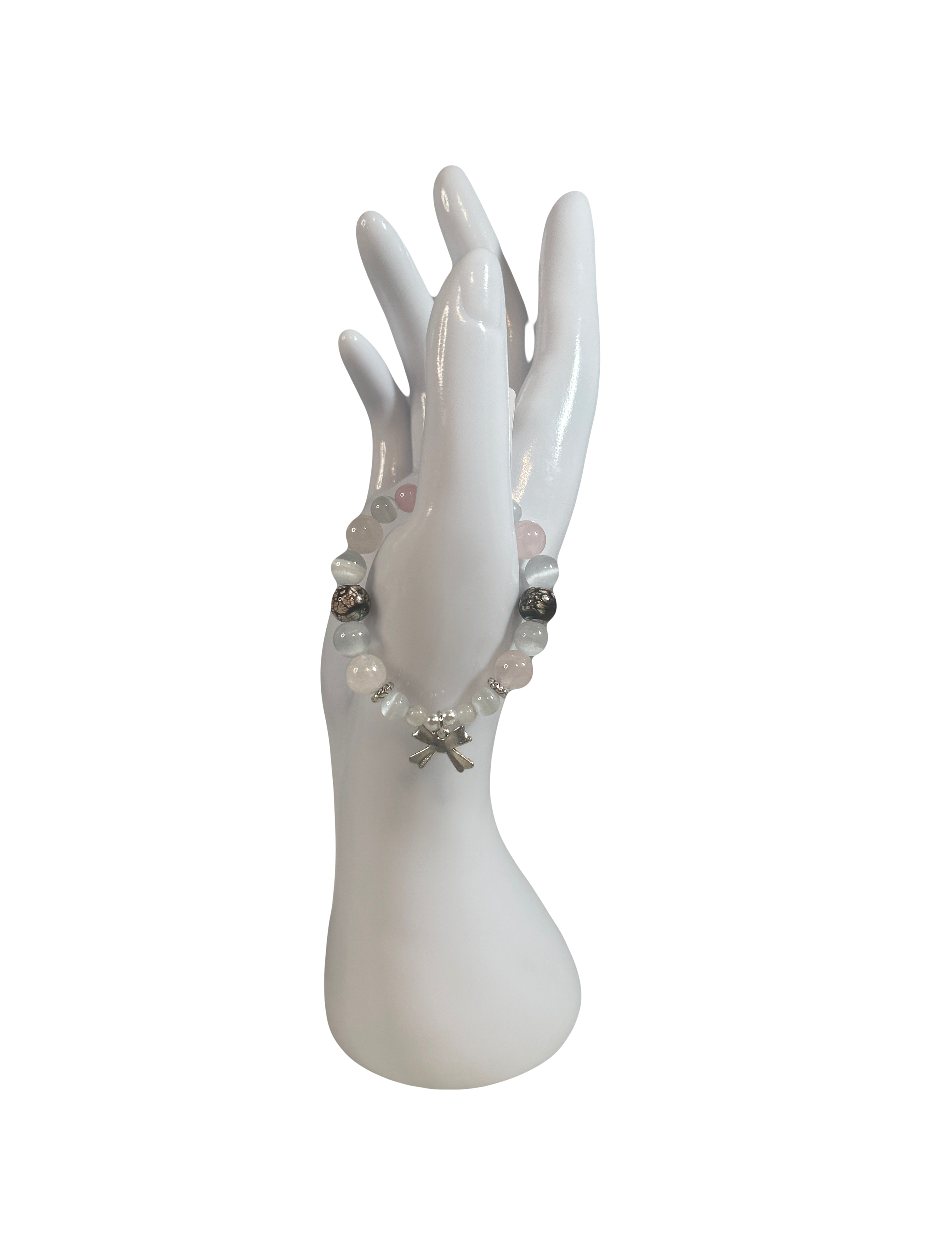 Bracelet enfants 6-12 ans pierre de lune et quartz rose