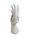 Bracelet enfants 6-12 ans quartz rose, jaspe gris , cristal de roche et rhodochrosite