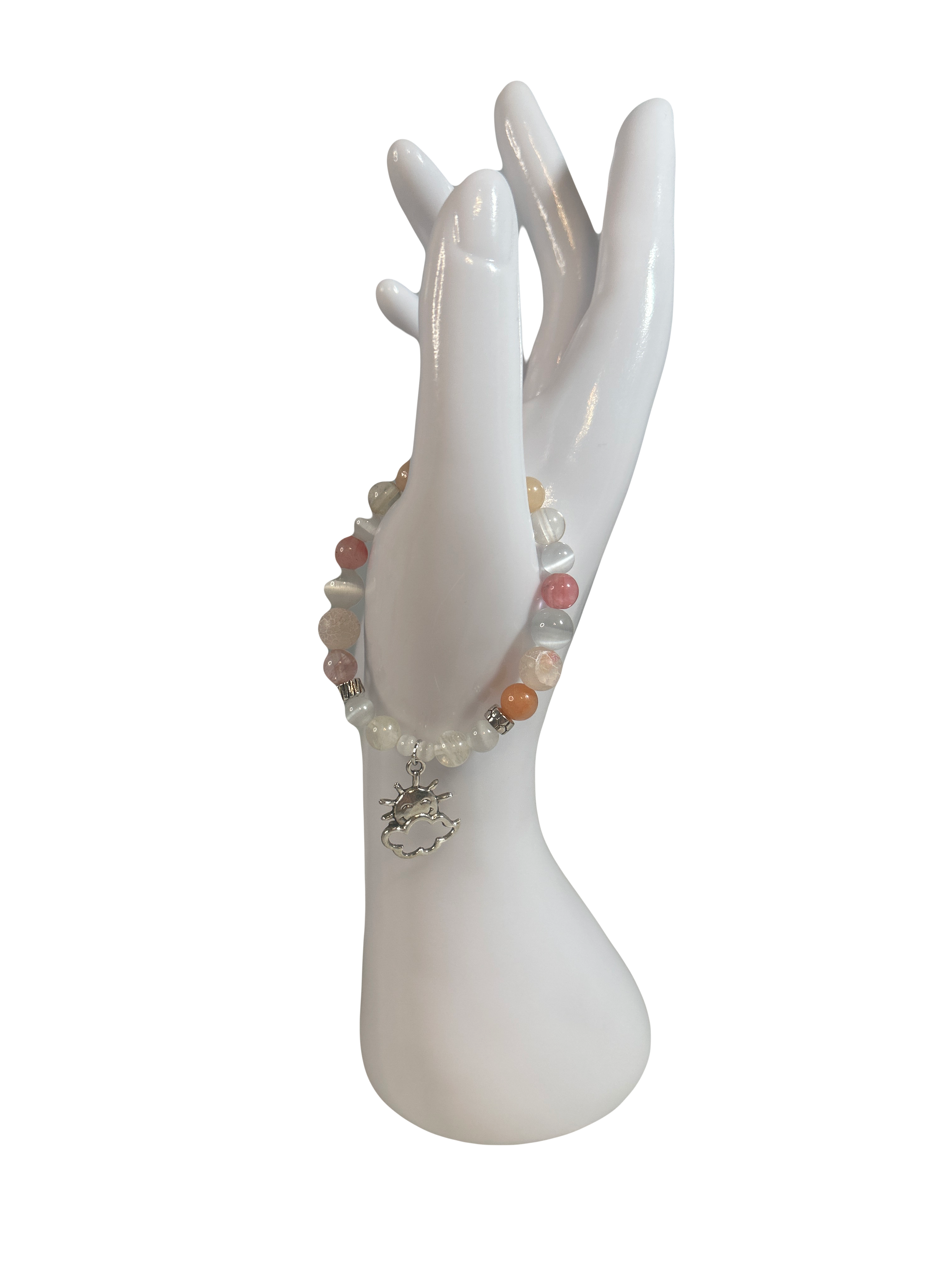 Bracelet enfants 6-12 ans aventurine rose et pierre de lune