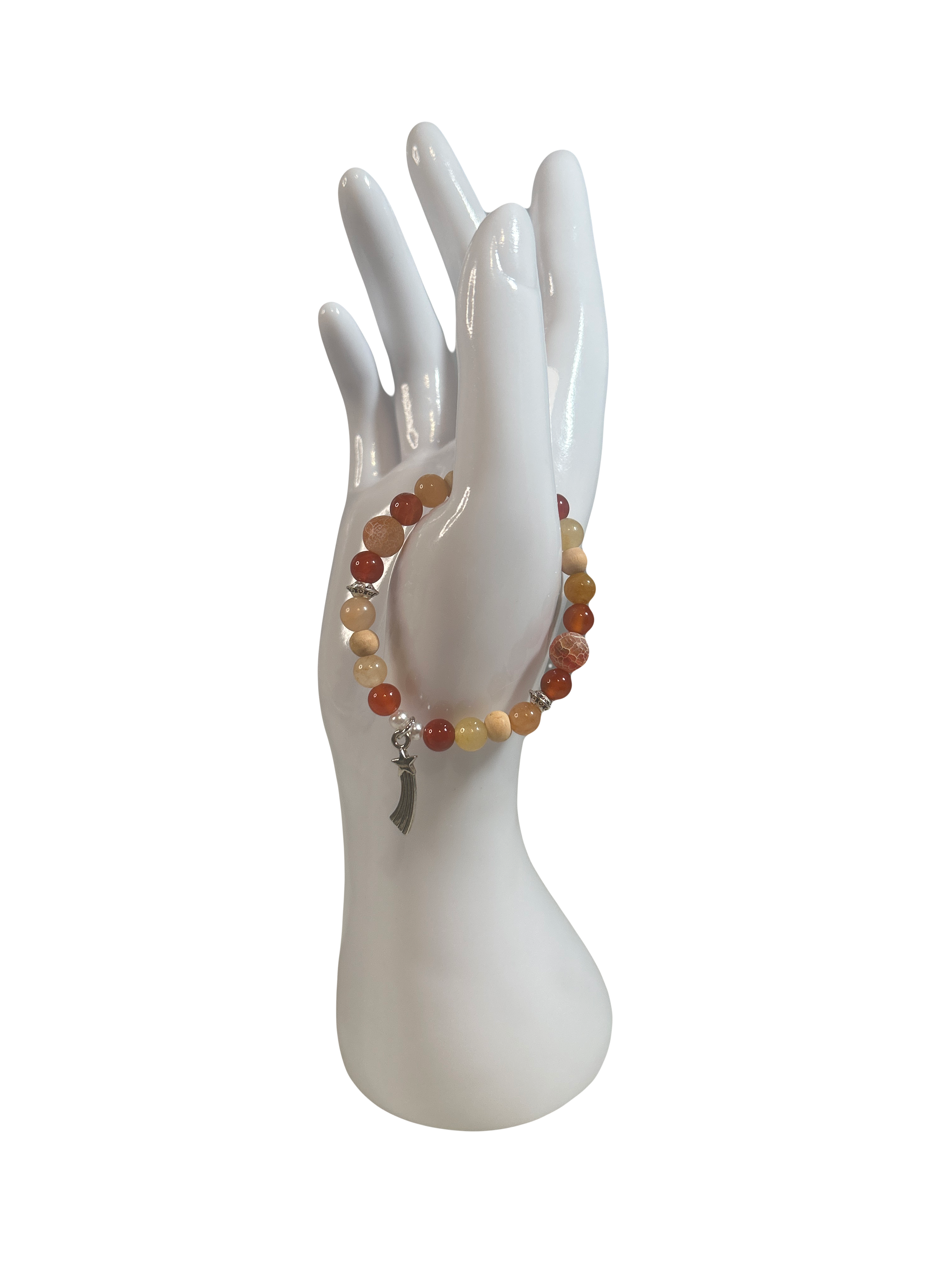 Bracelet enfants 6-12 ans aventurine rose et agate rouge