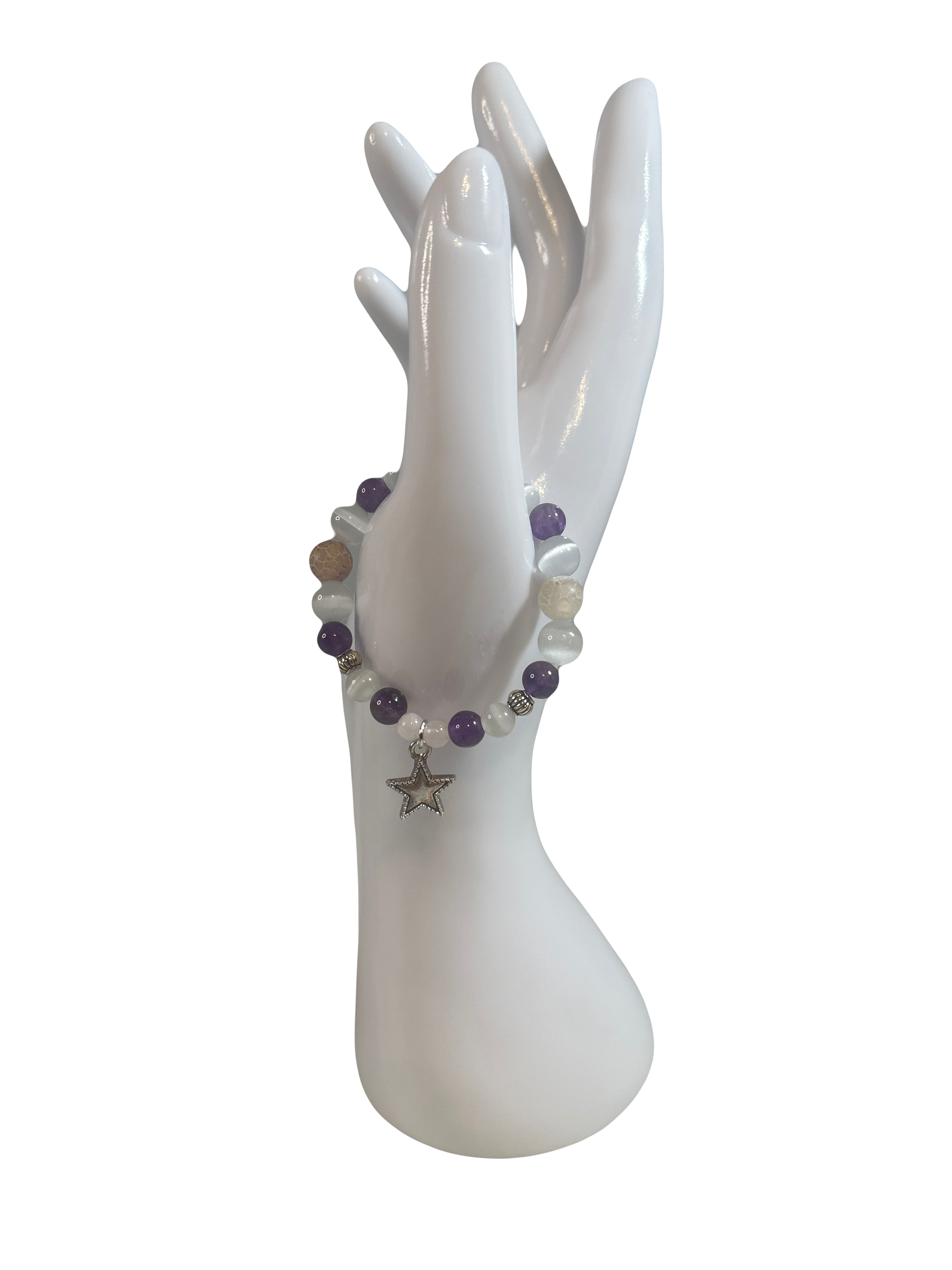 Bracelet enfants 6-12 ans pierre de lune et améthyste