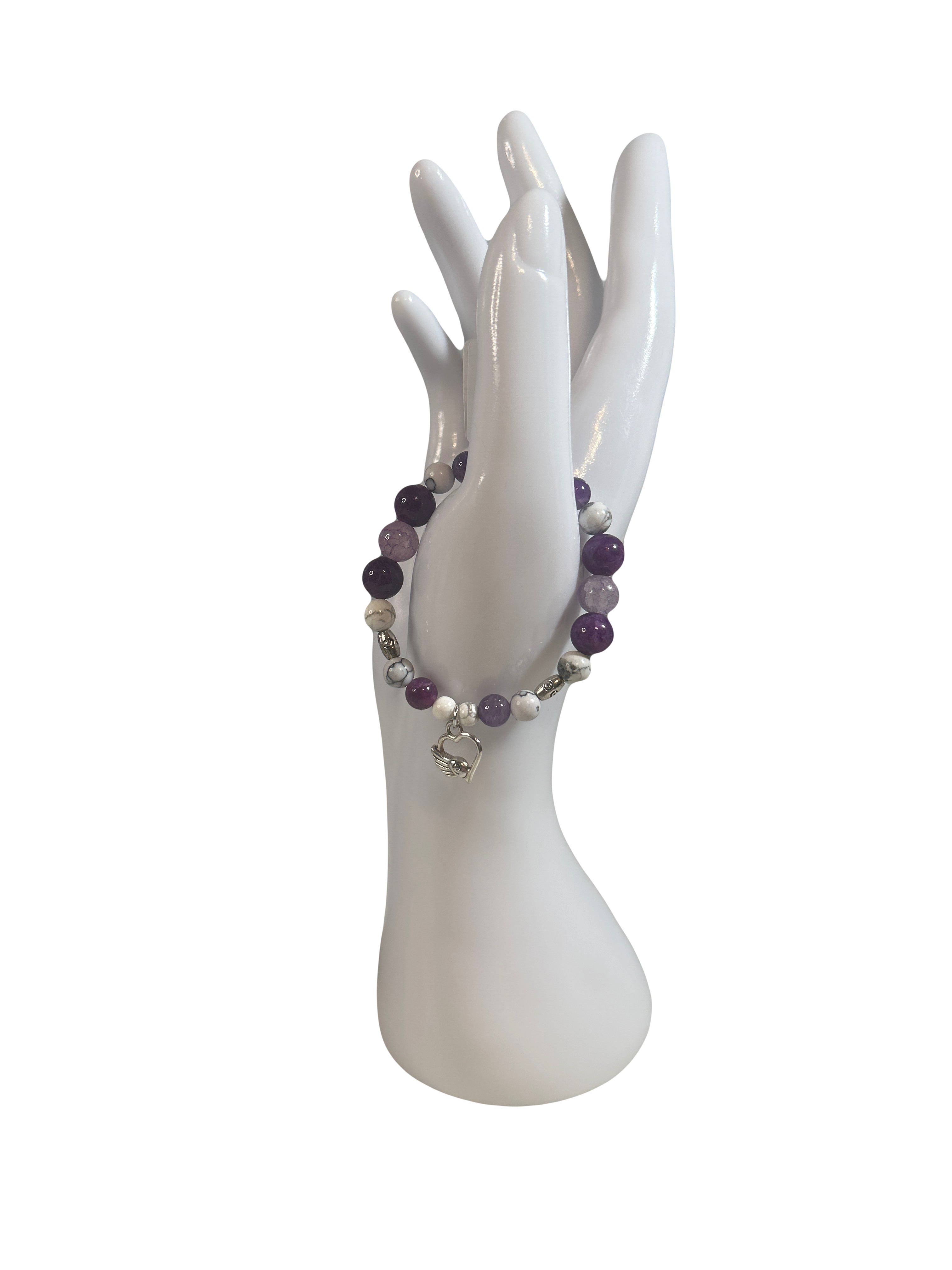 Bracelet enfants 6-12 ans howlite et améthyste