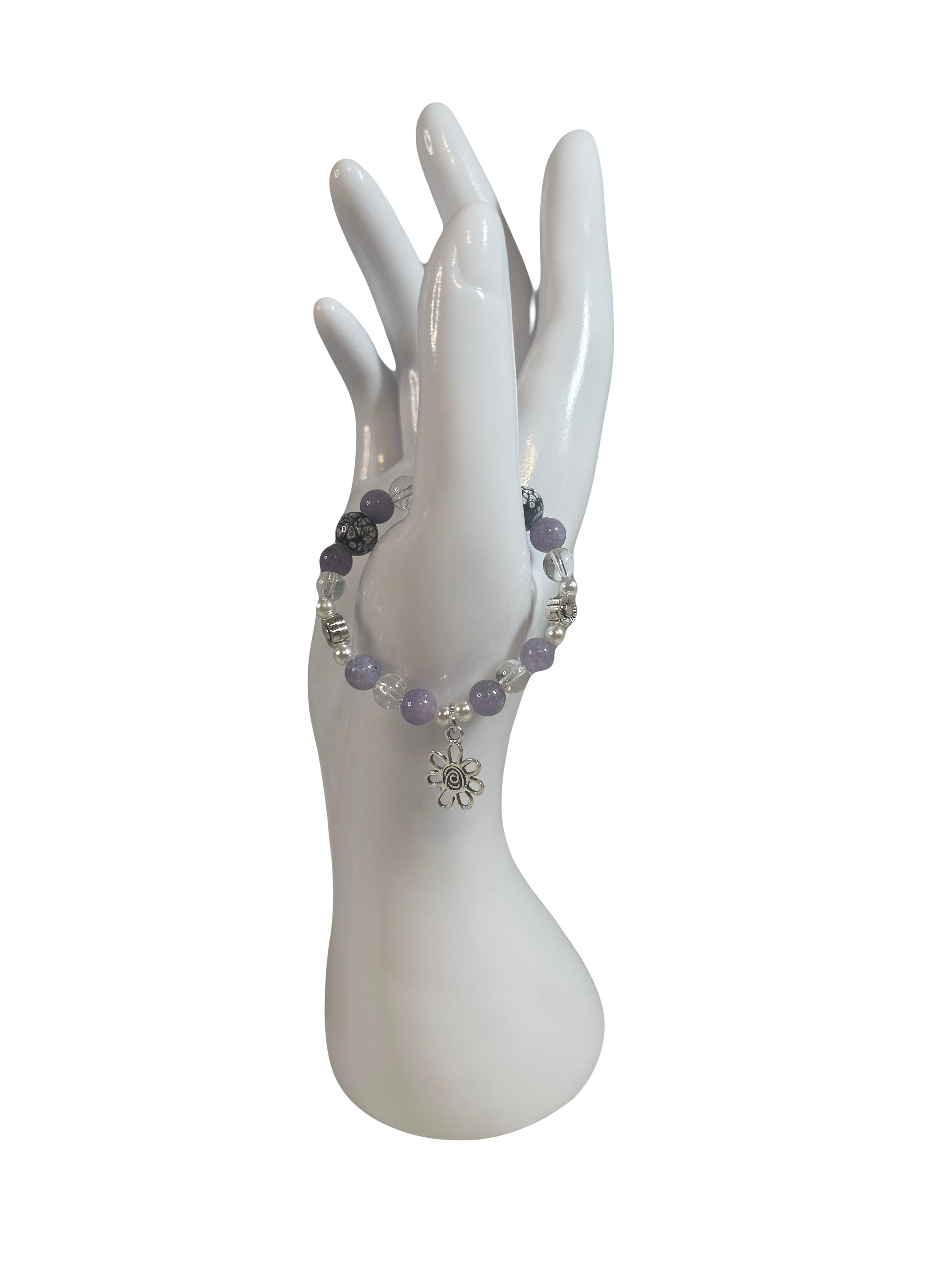 Bracelet enfants 6-12 ans angélite et cristal de roche