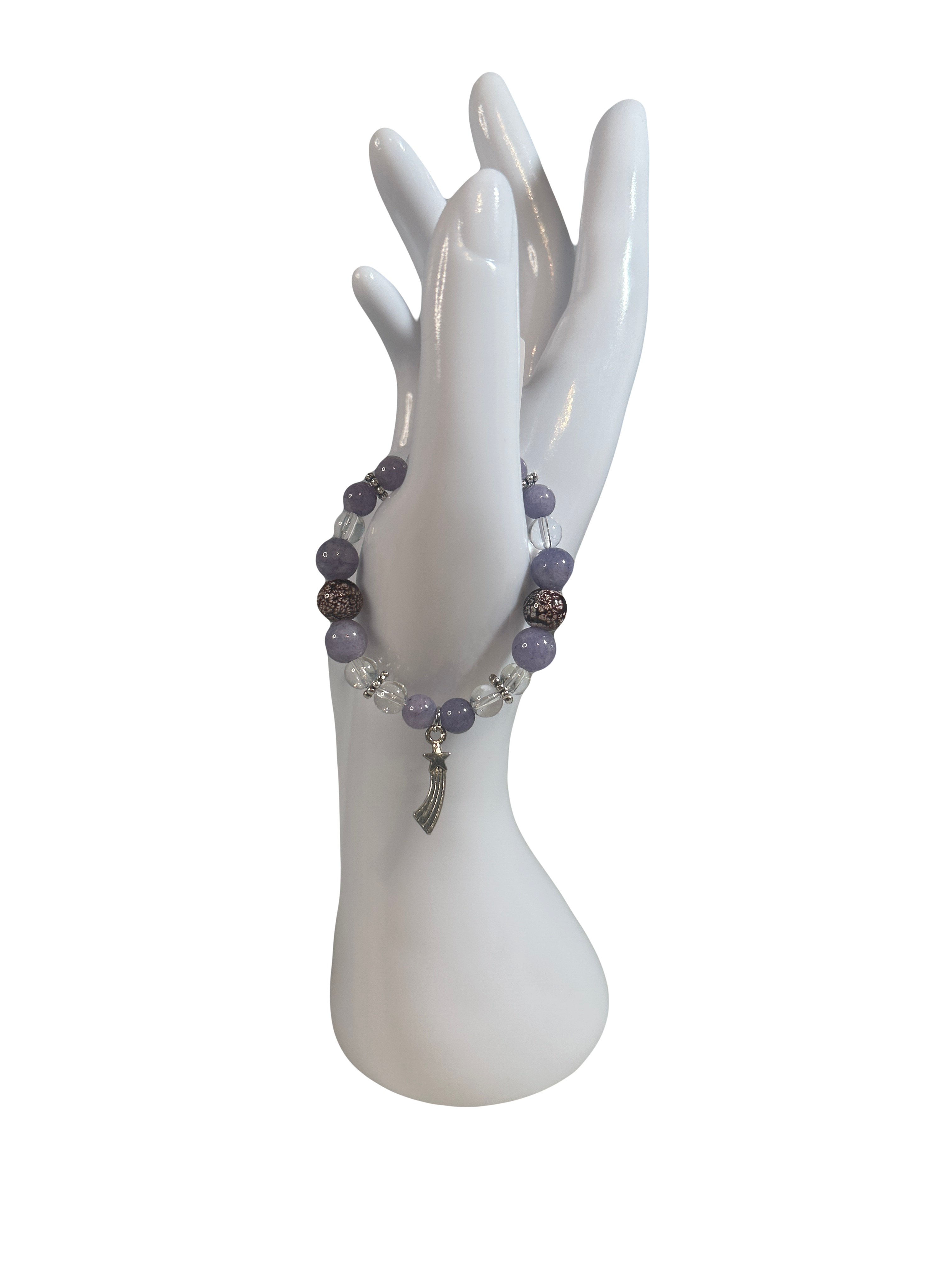 Bracelet enfants 6-12 ans angélite et cristal de roche