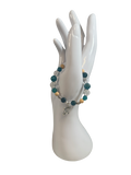 Bracelet enfants 6-12 ans apatite bleu et cristal de roche