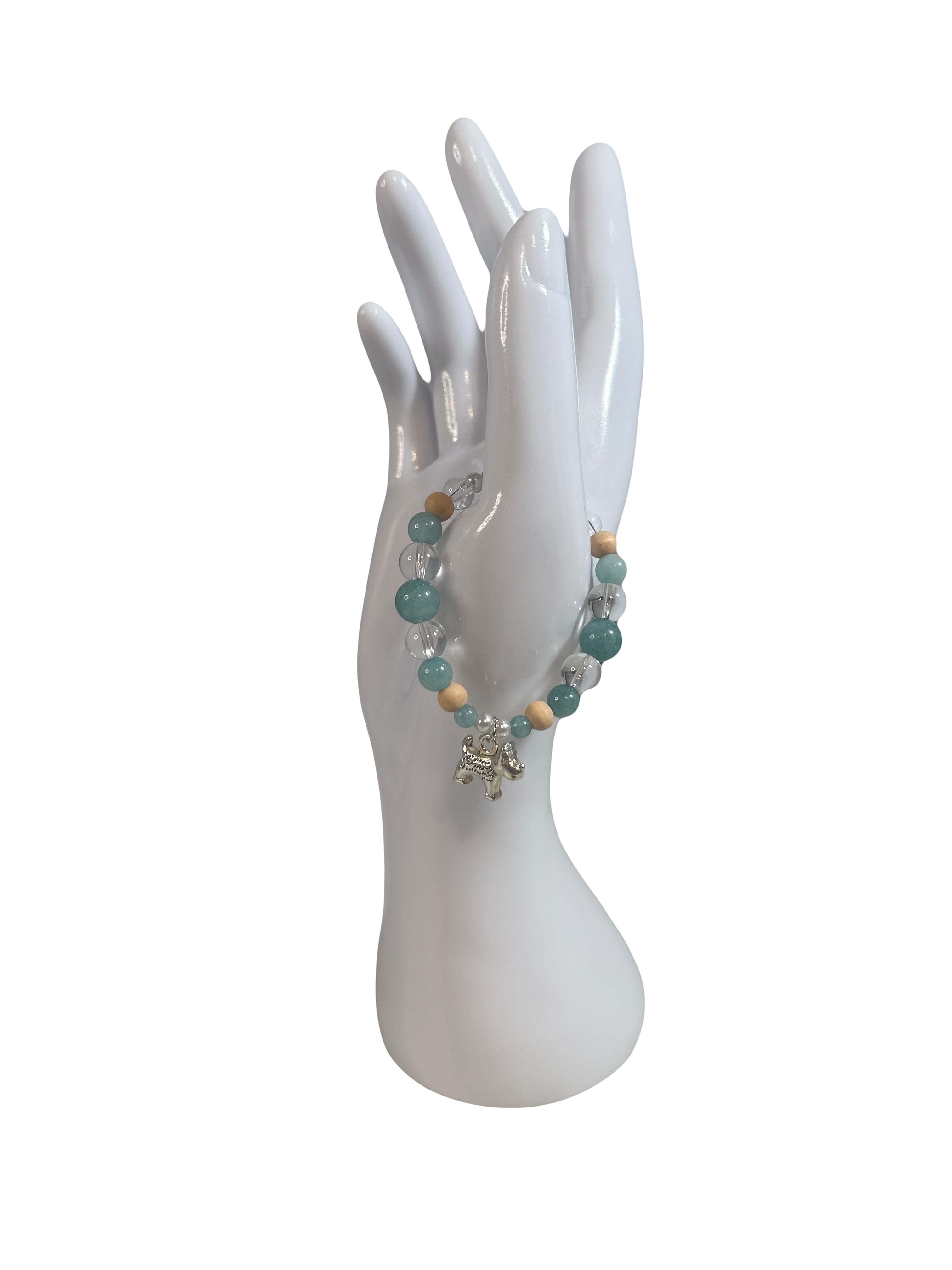 Bracelet enfants 6-12 ans aigue marine et cristal de roche