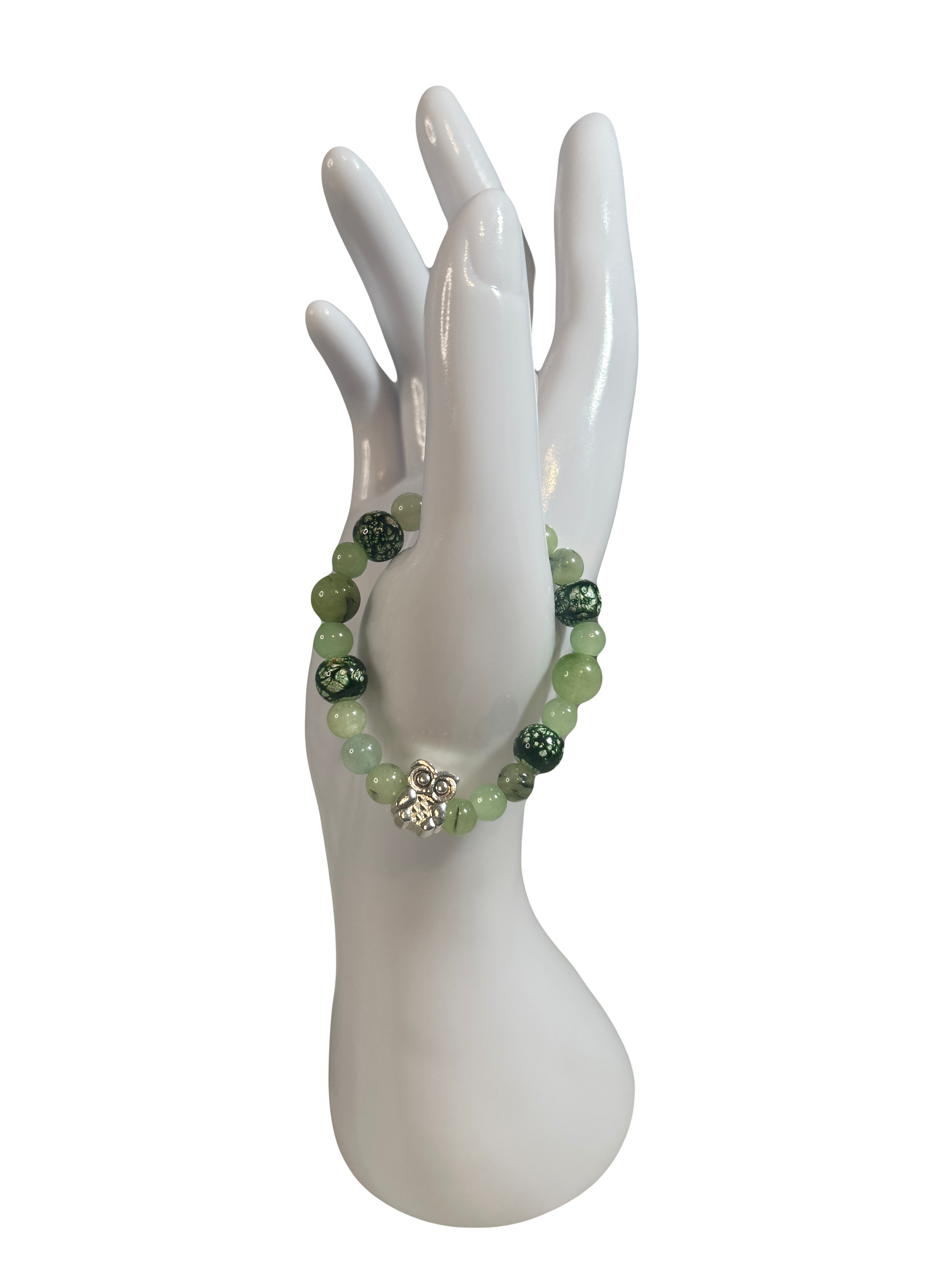 Bracelet enfants 6-12 ans prehnite et aventurine verte