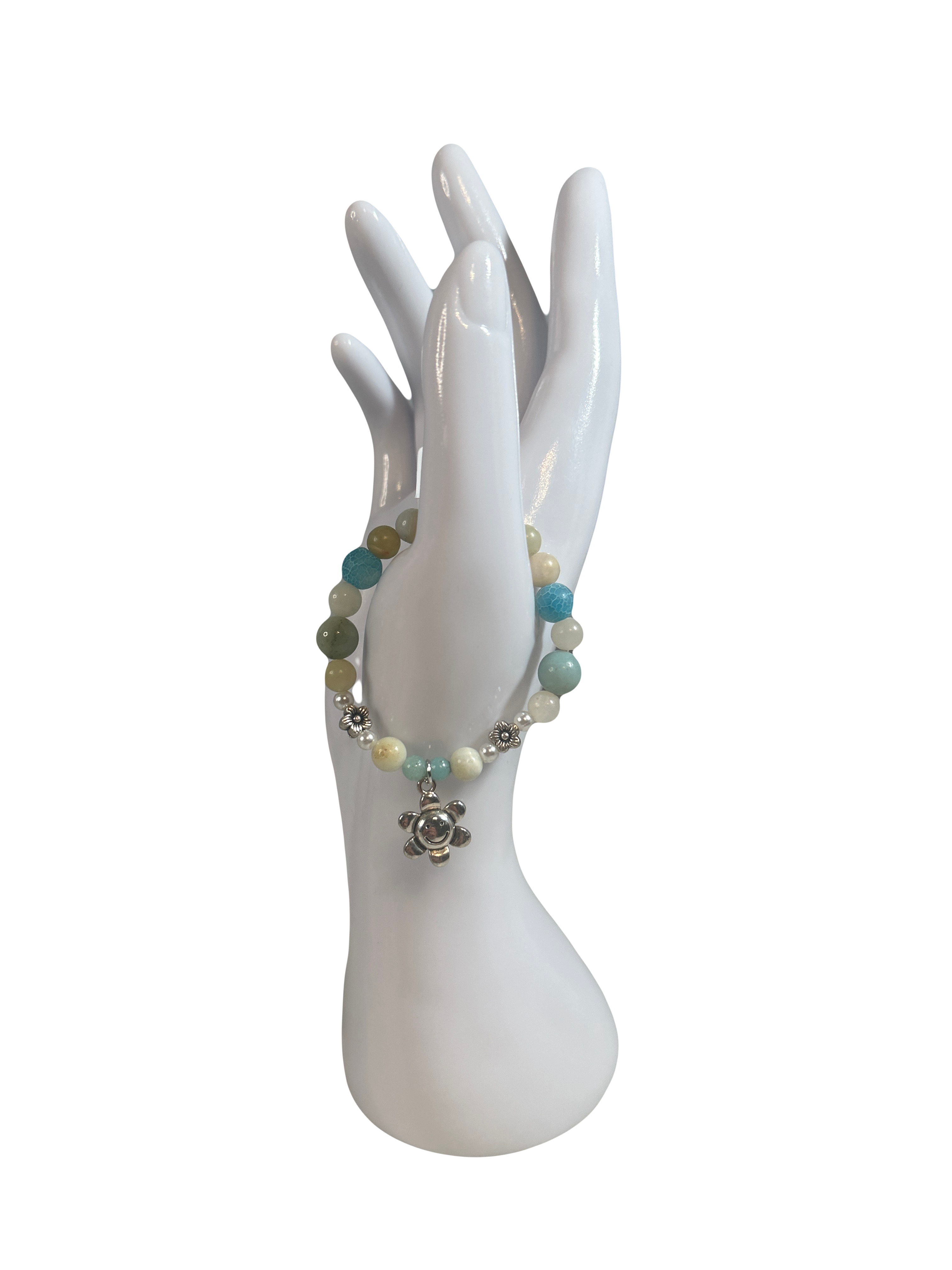 Bracelet enfants 6-12 ans amazonite et jade Afghanistan