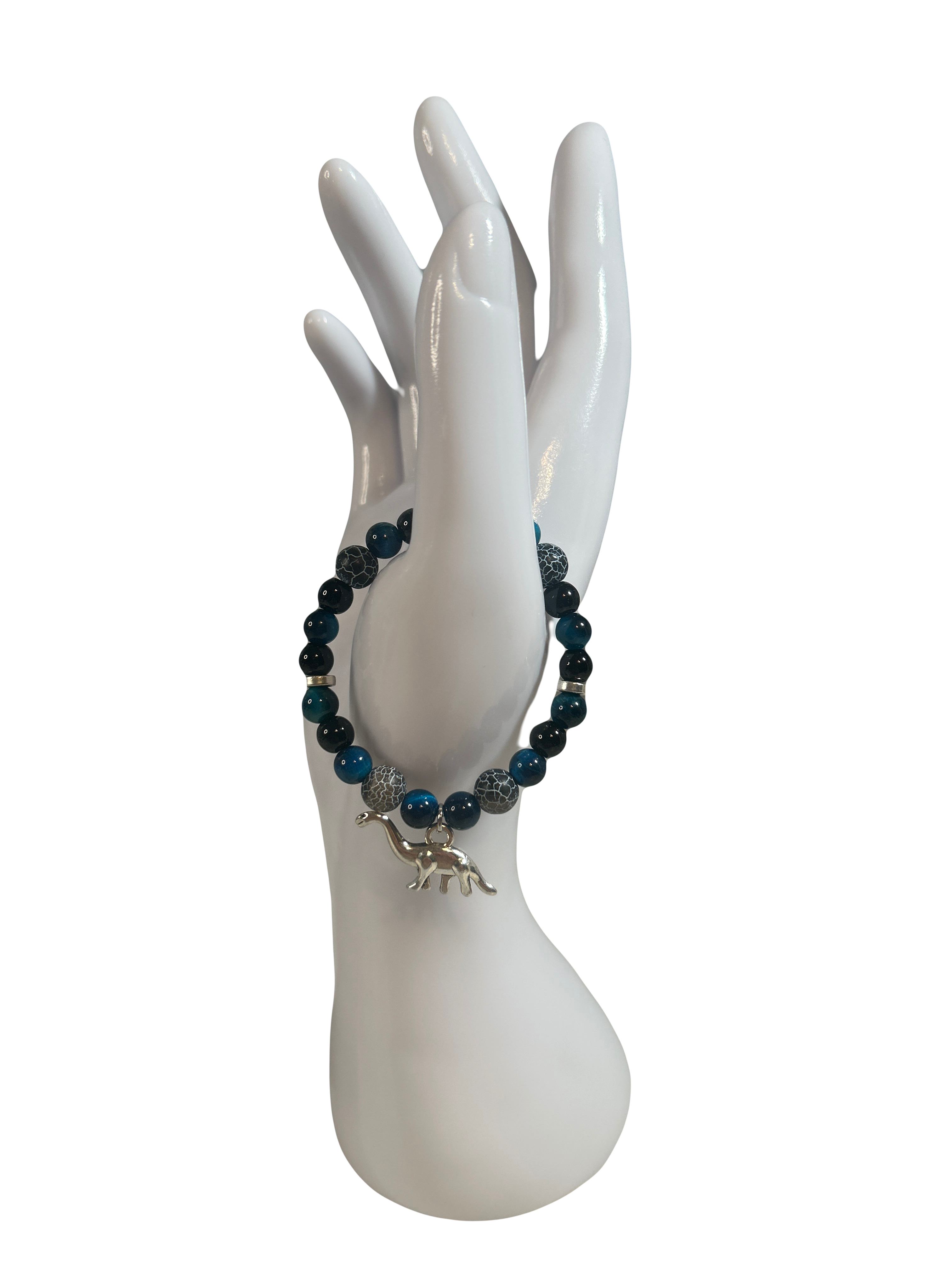 Bracelet enfants 6-12 ans onyx et œil de tigre bleu