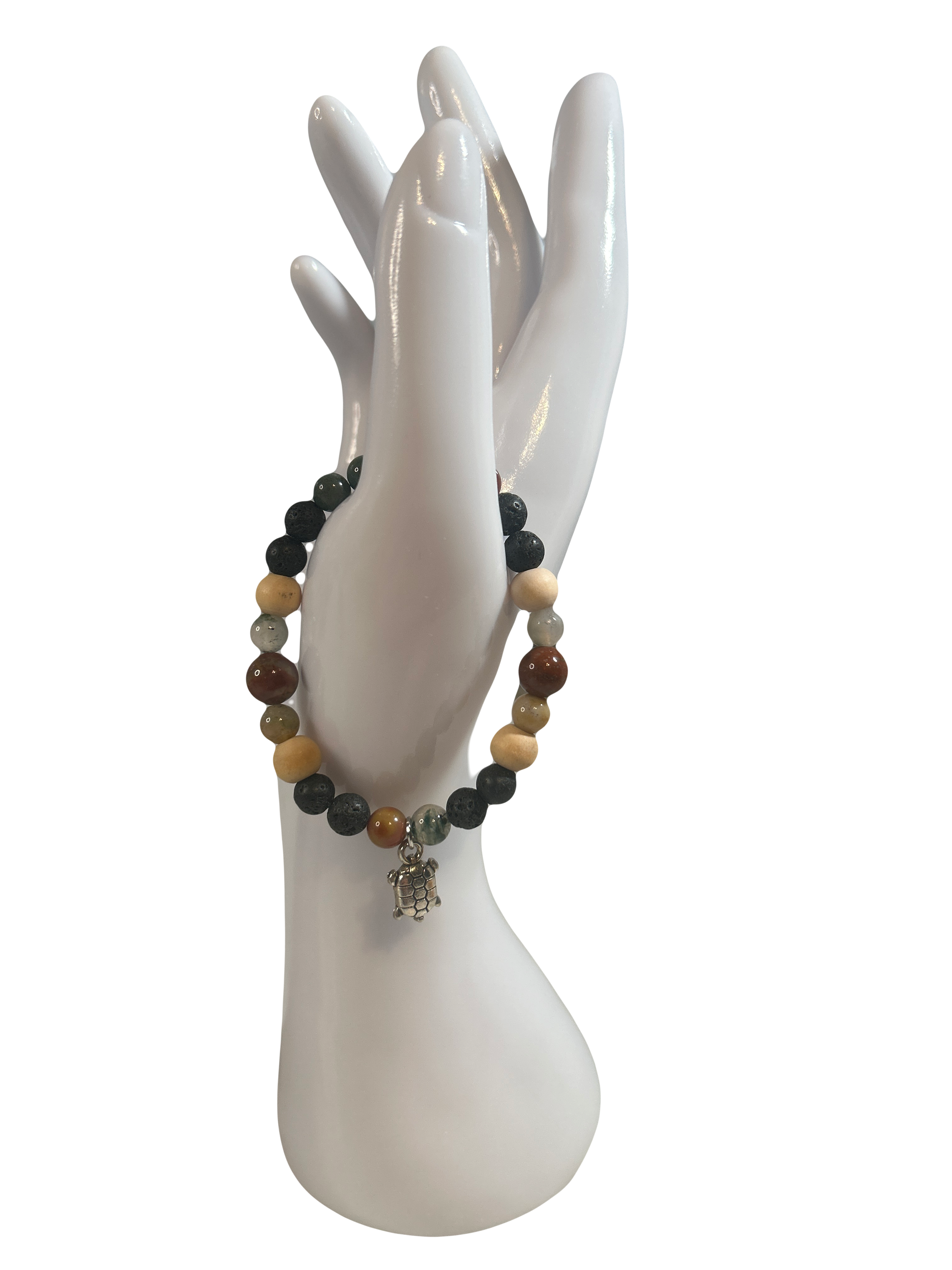 Bracelet enfants 6-12 ans agate indienne et pierre de lave