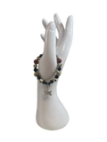 Bracelet enfants 6-12 ans obsidienne et jaspe dalmatien