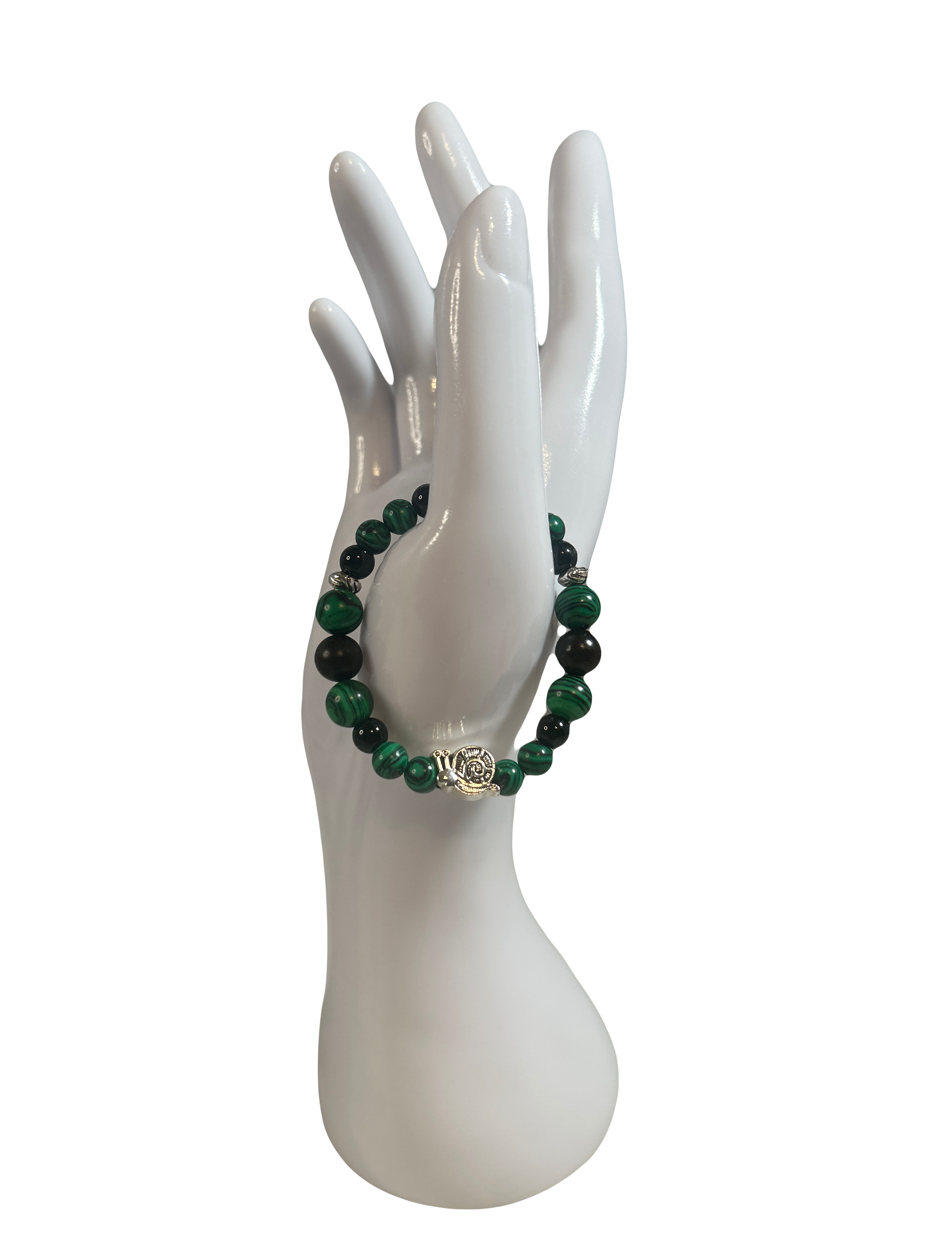 Bracelet enfants 6-12 ans obsidienne et malachite