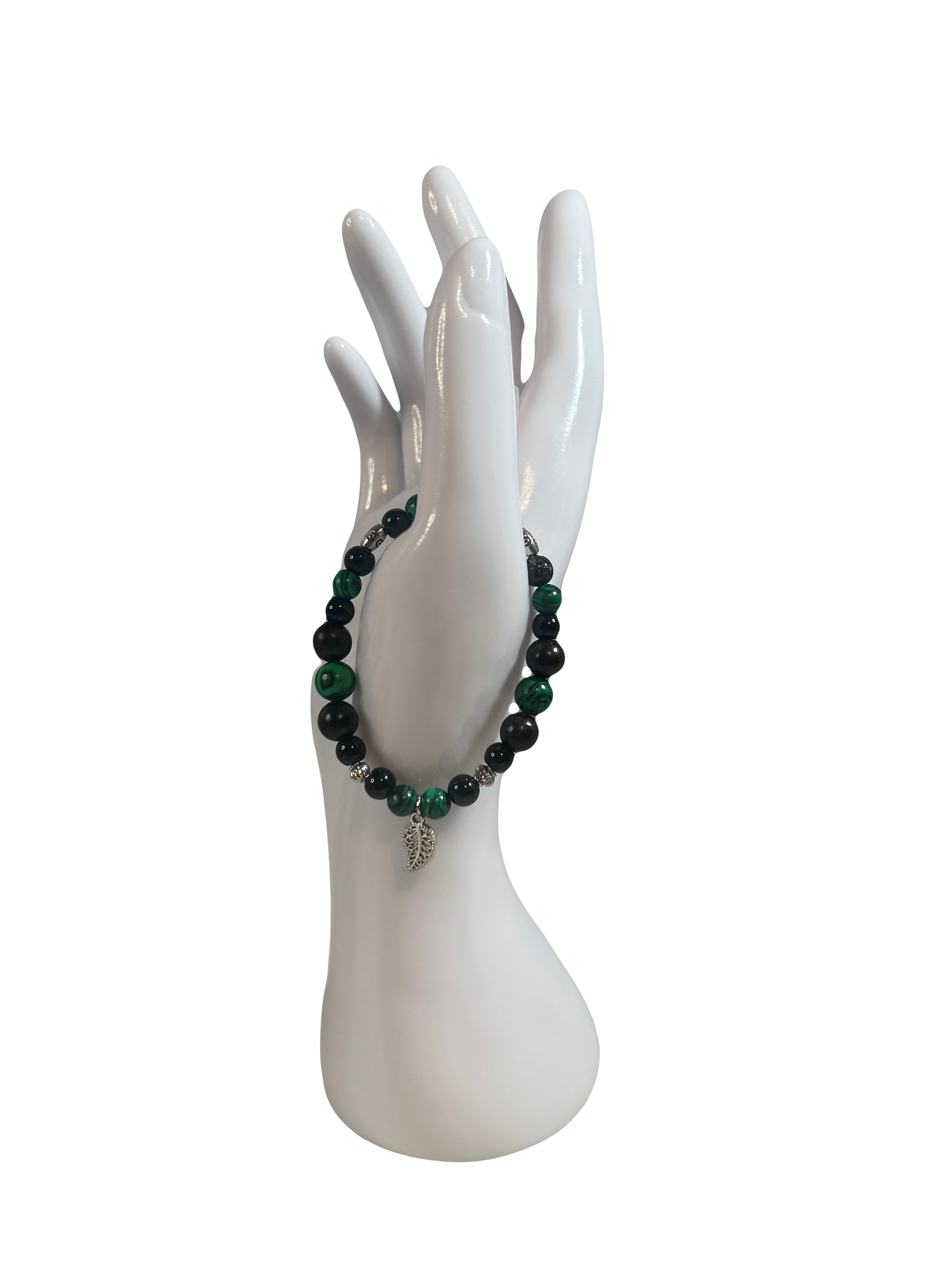 Bracelet enfants 6-12 ans obsidienne et malachite