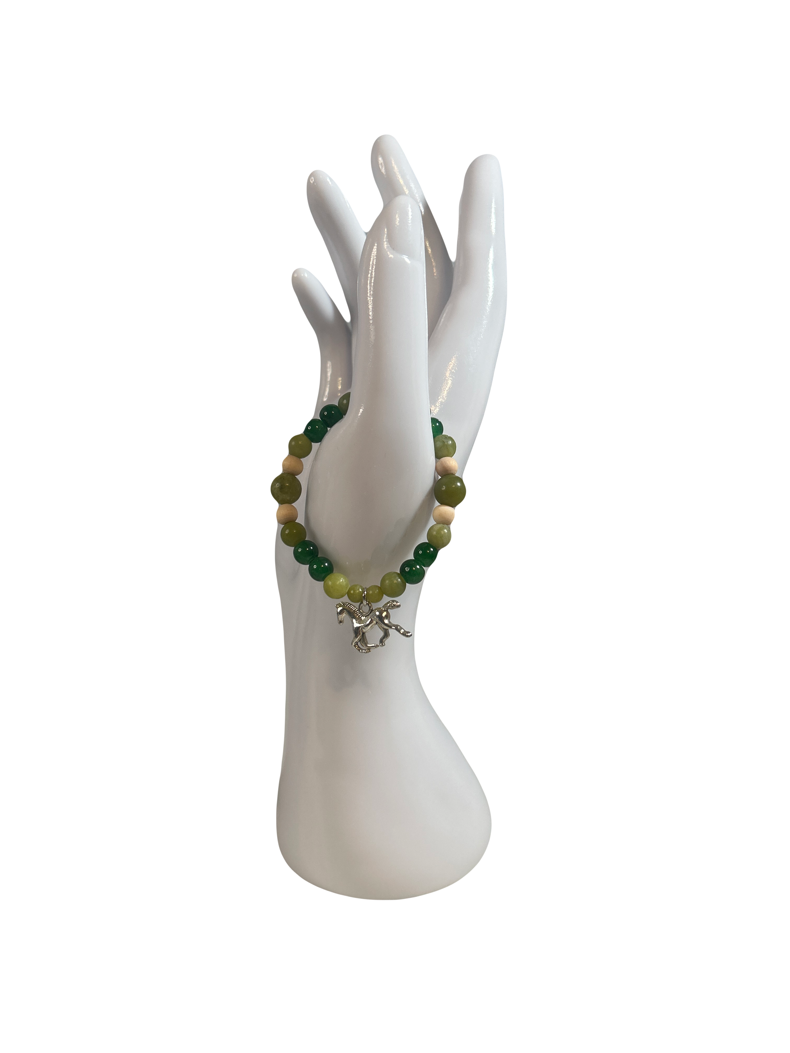 Bracelet enfants 6-12 ans jade de Chine et agate verte