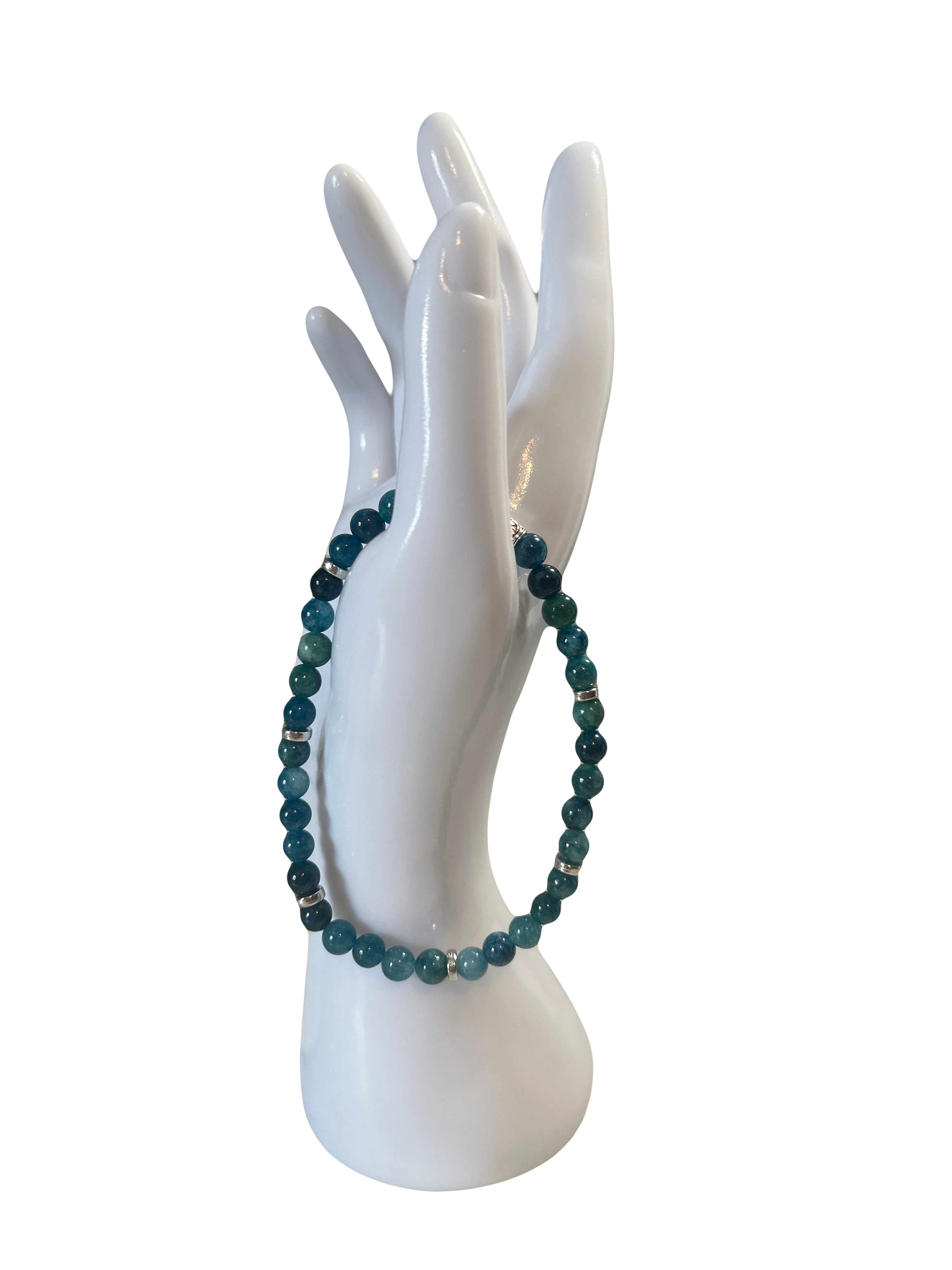 Bracelet pour cheville apatite bleue