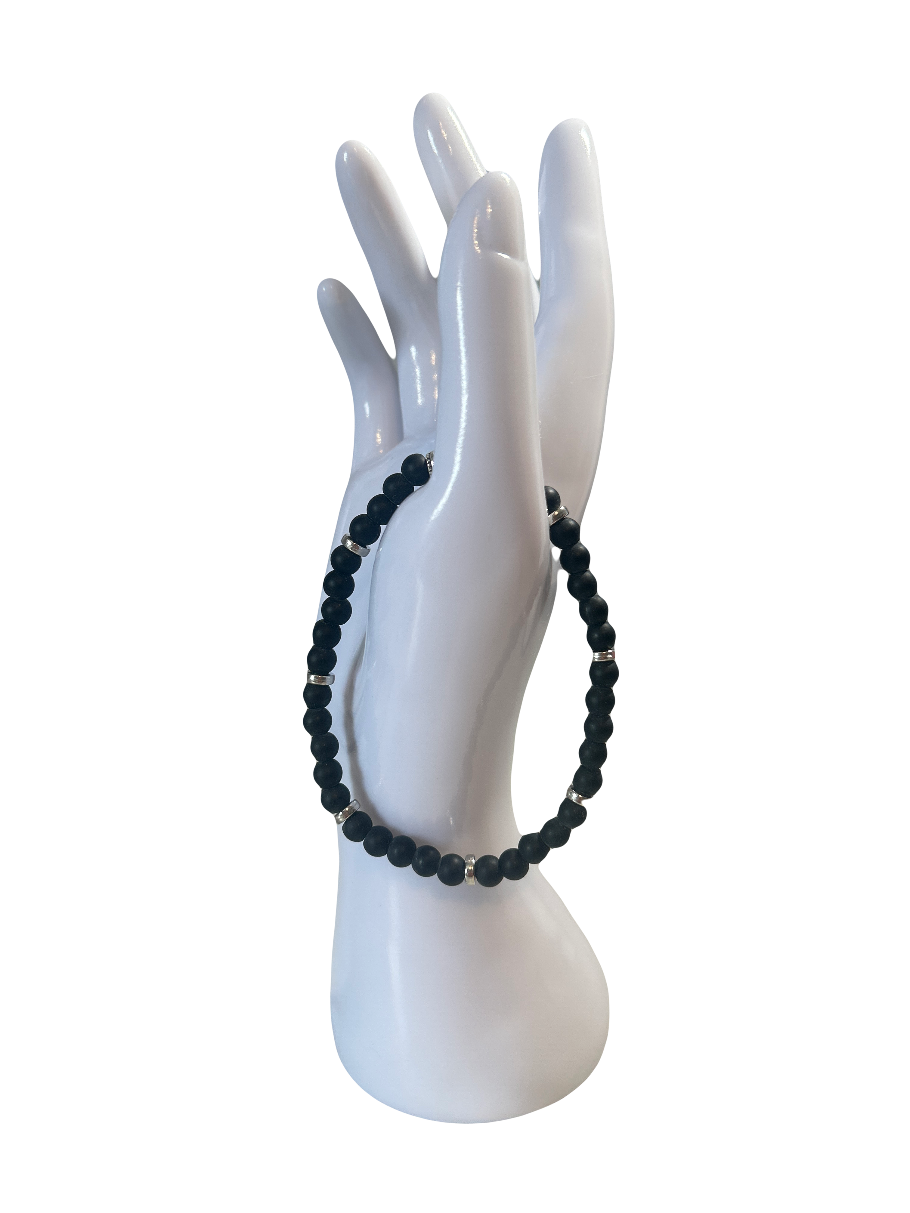 Bracelet pour cheville onyx mat