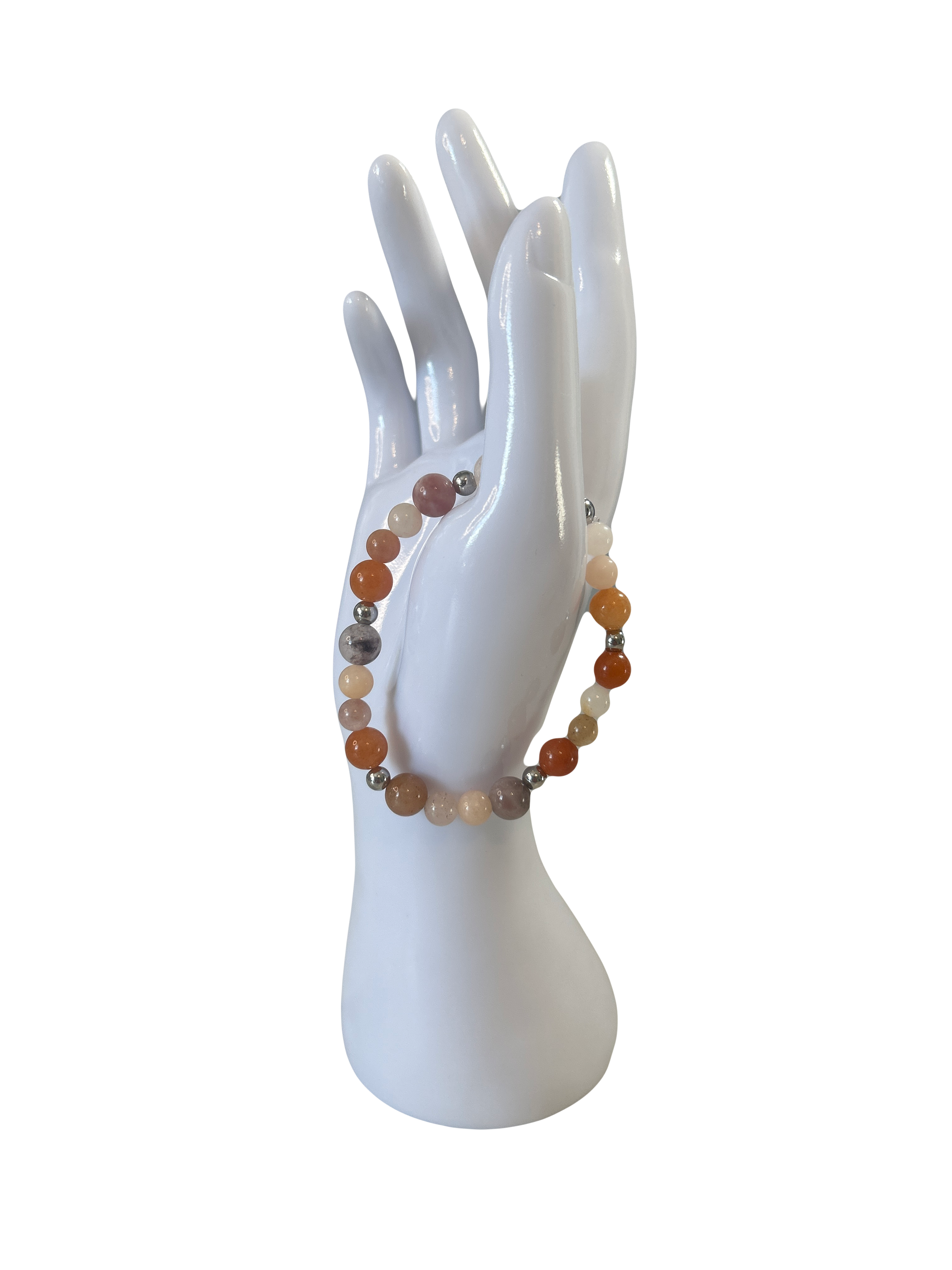 Bracelet acier inoxydable aventurine rose