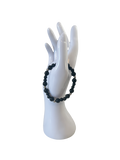 Bracelet acier inoxydable obsidienne