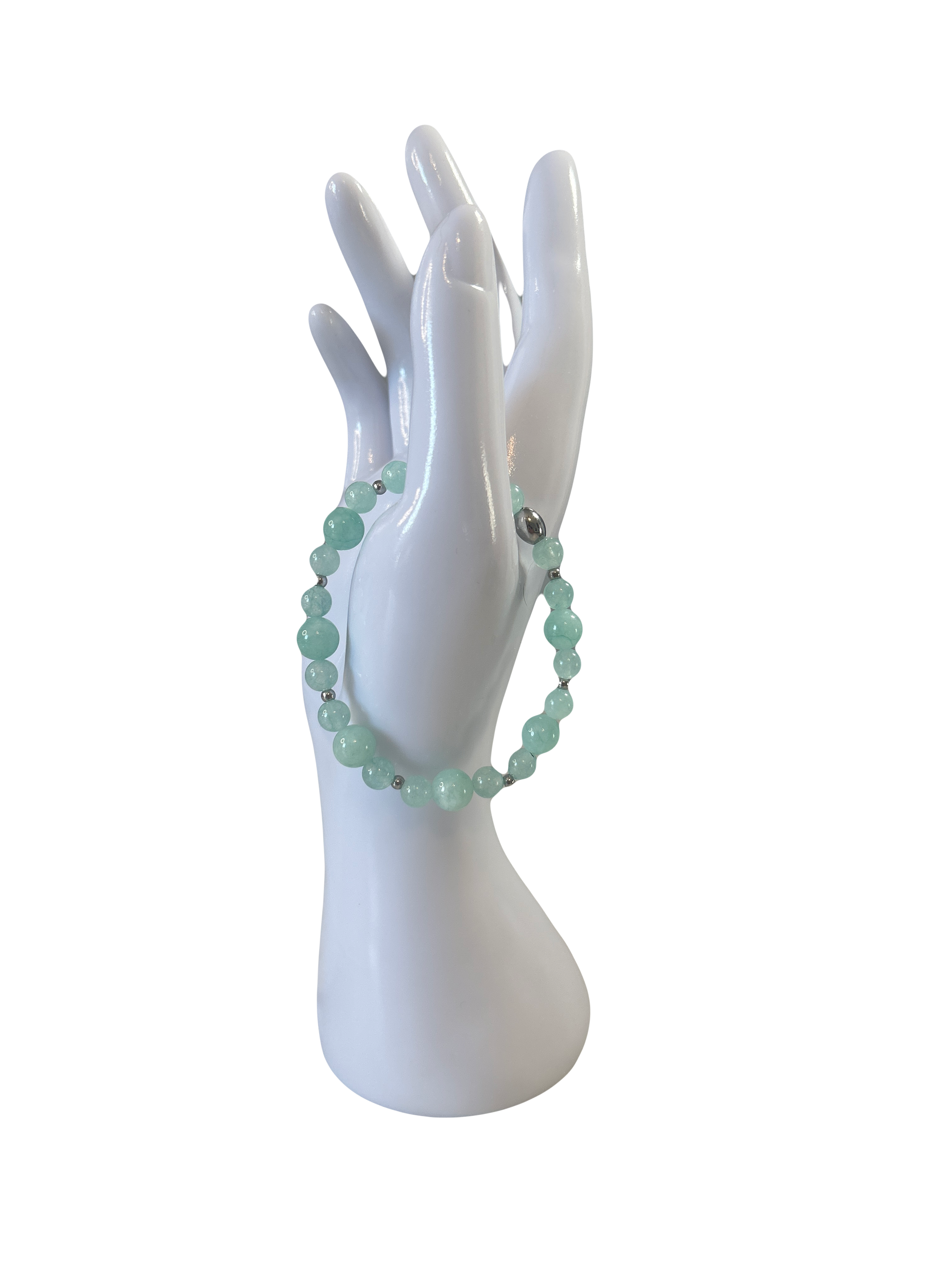 Bracelet acier inoxydable angélite bleu