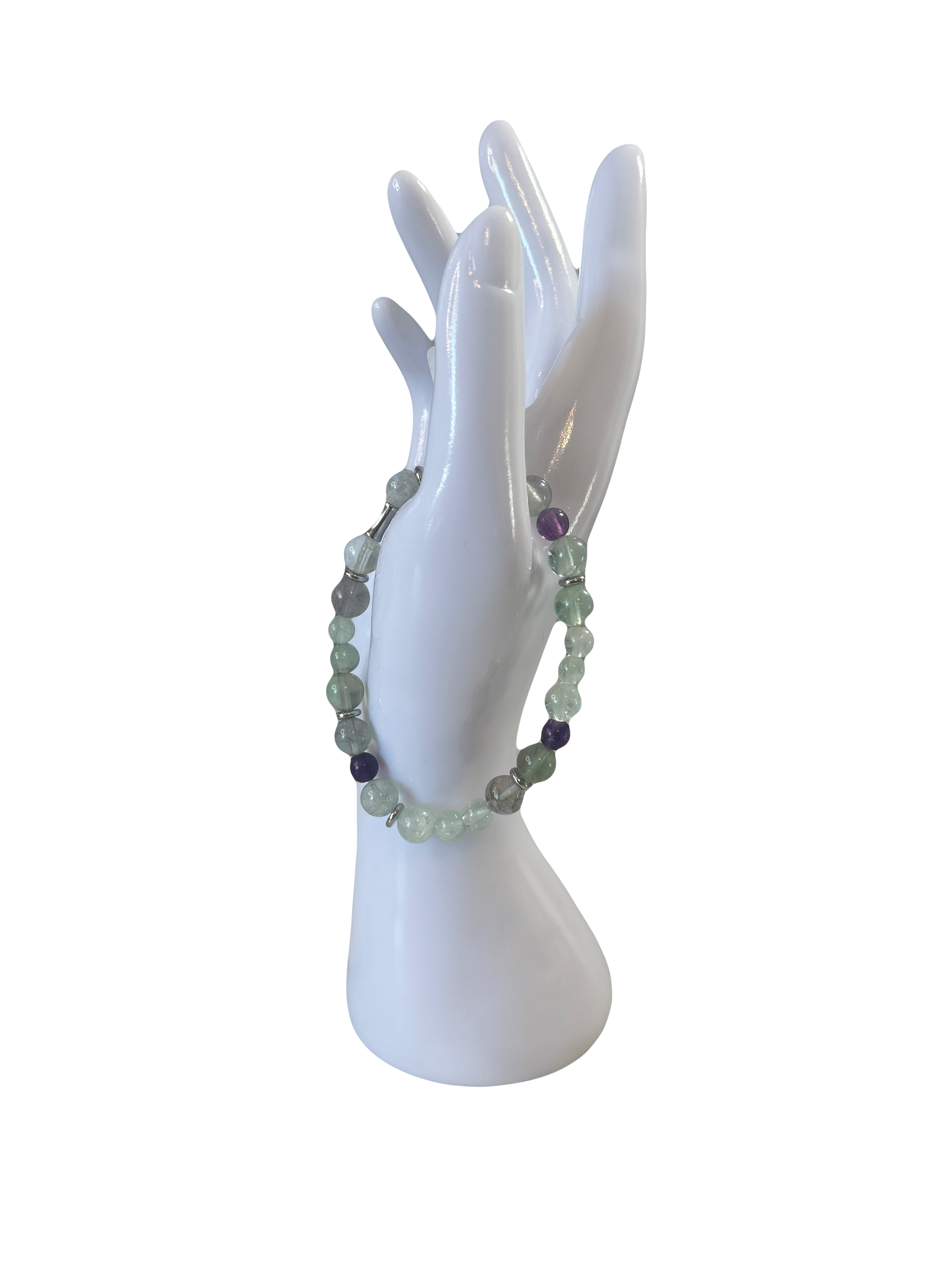 Bracelet acier inoxydable fluorite