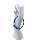 Bracelet acier inoxydable pierre de sable d’or bleu