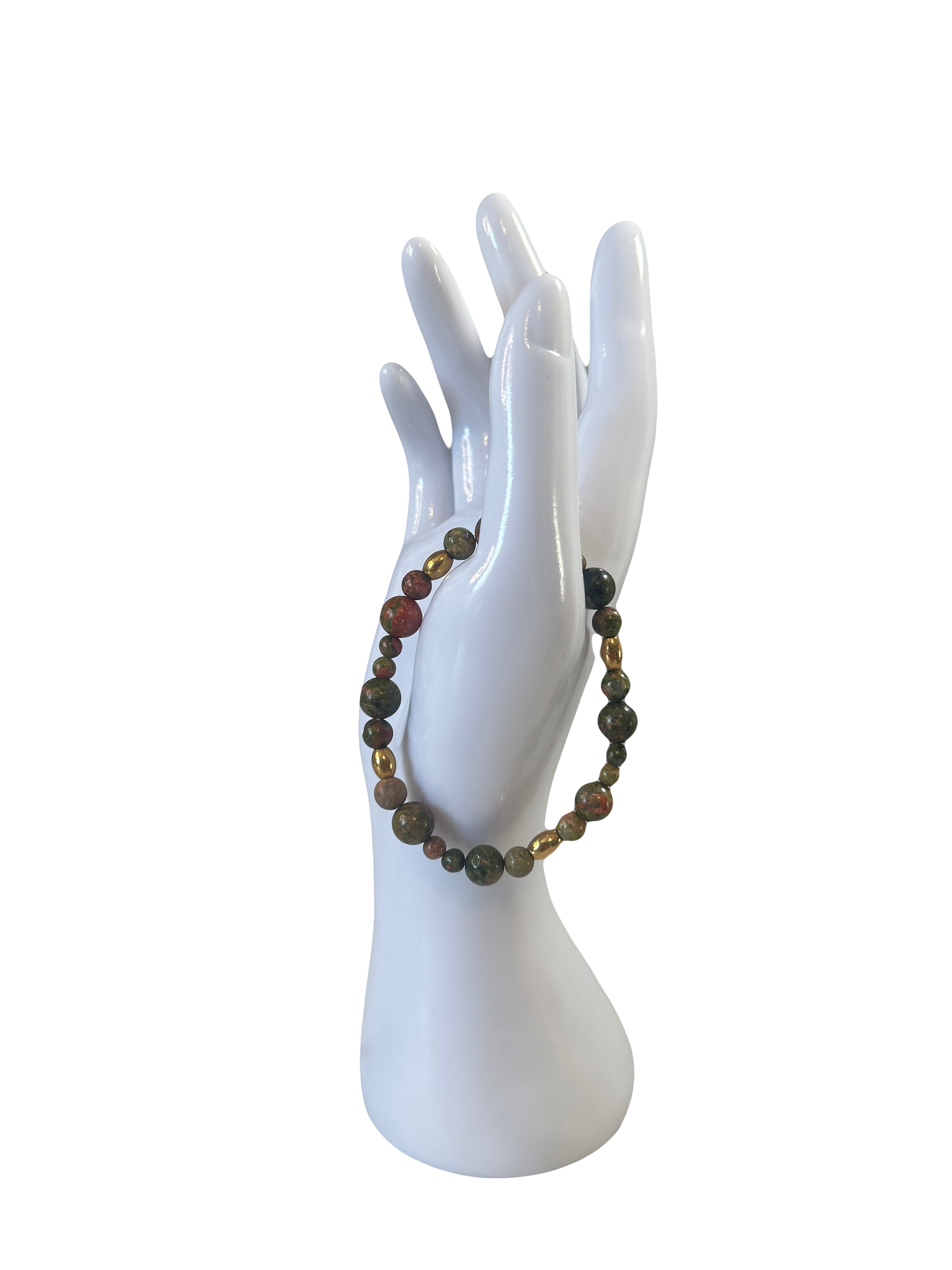 Bracelet acier inoxydable unakite