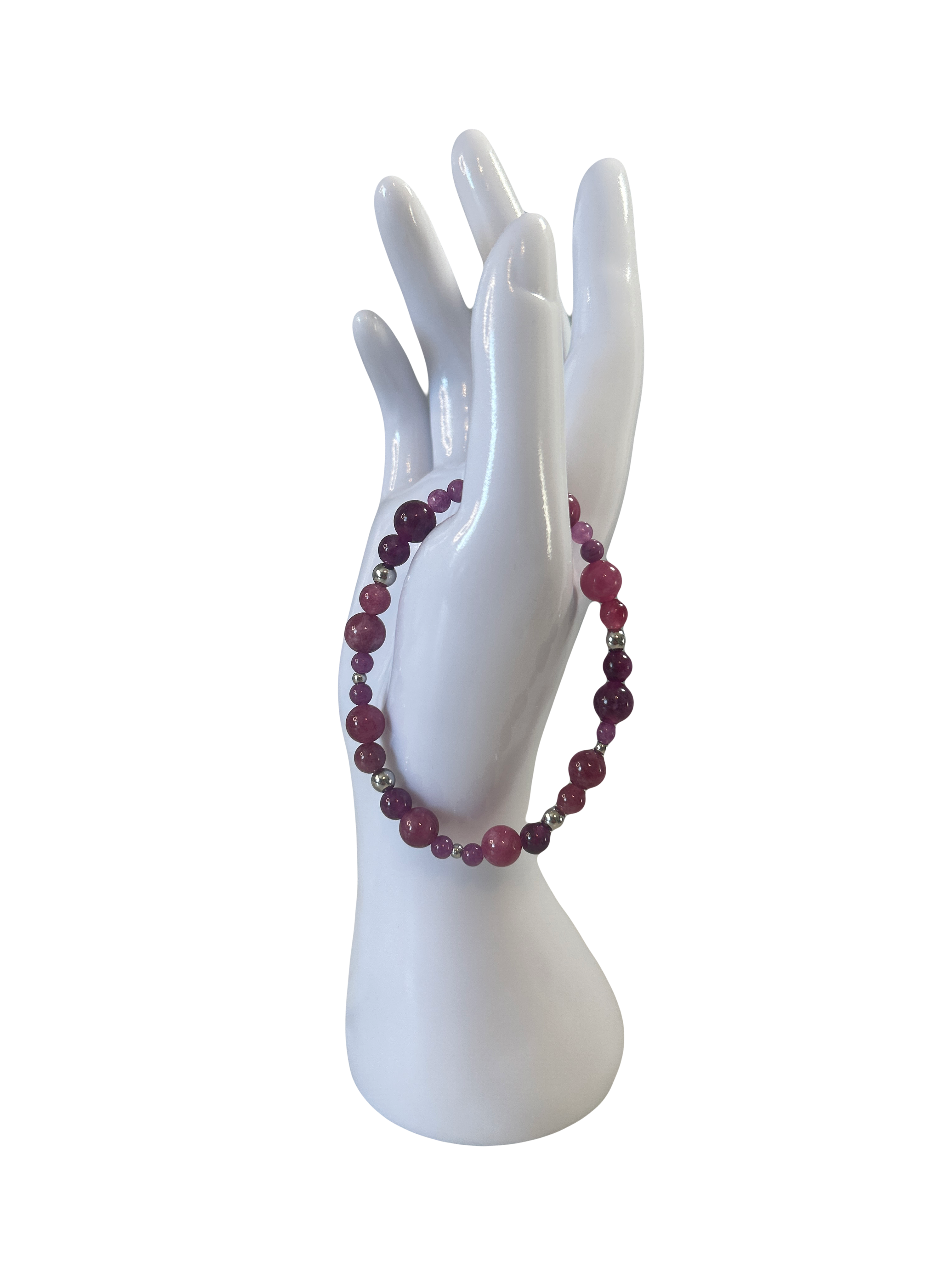 Bracelet acier inoxydable lépidolite