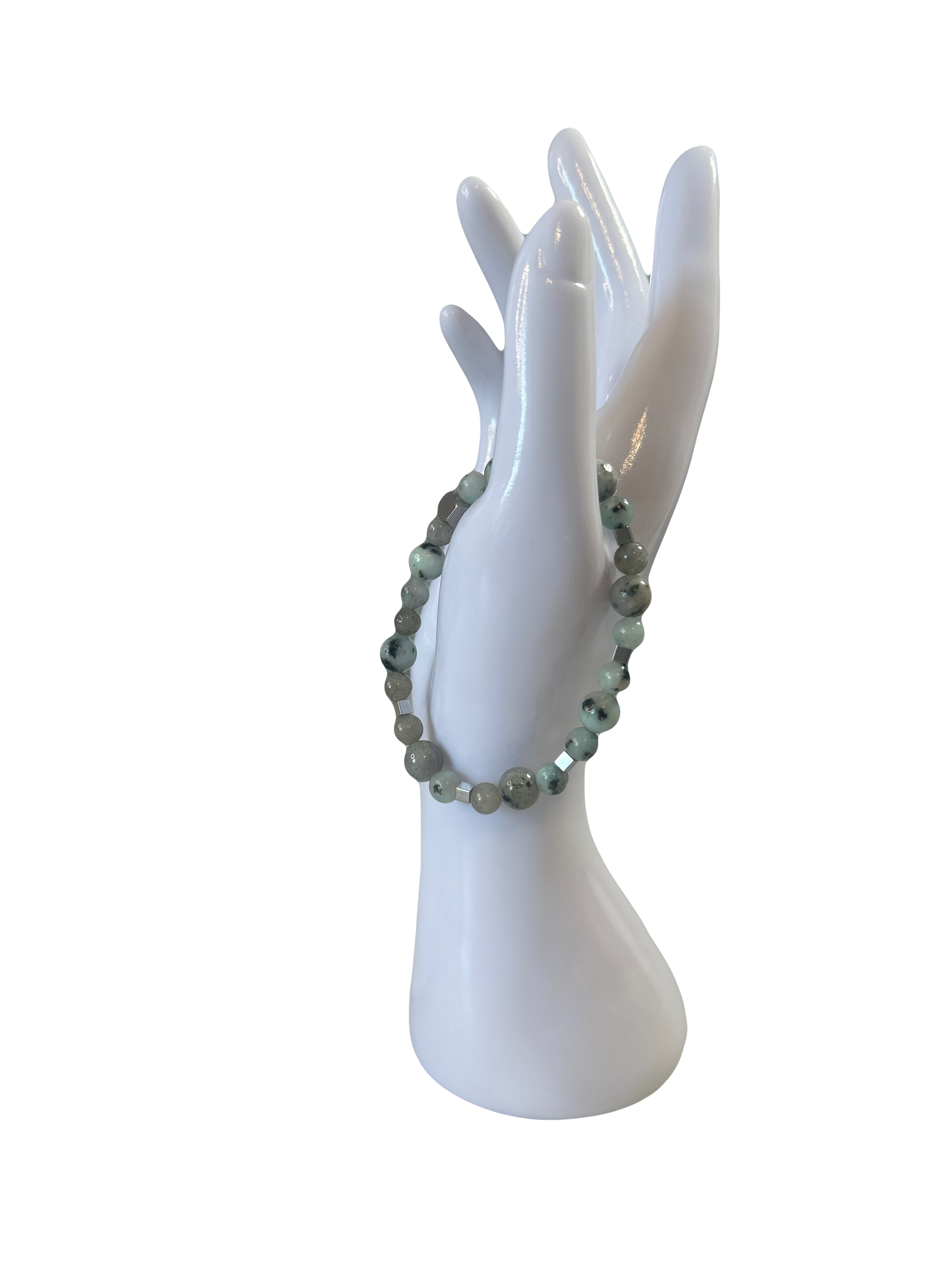 Bracelet acier inoxydable jaspe sésame