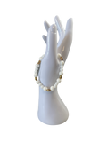 Bracelet acier inoxydable onyx blanc