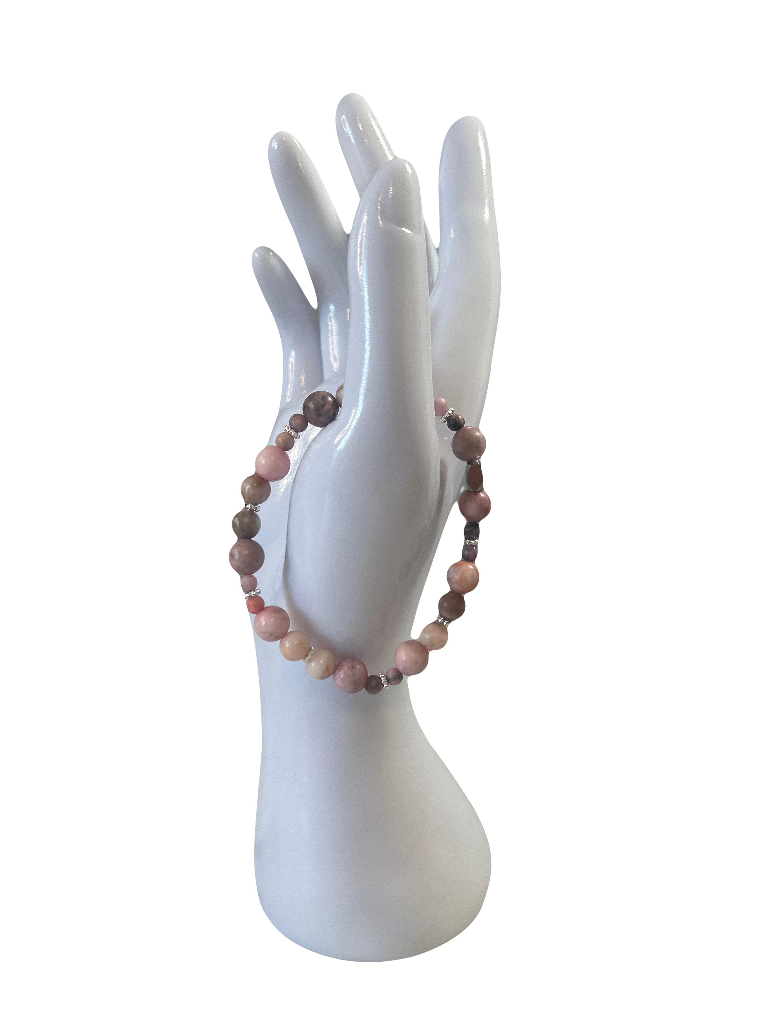 Bracelet acier inoxydable opale rose