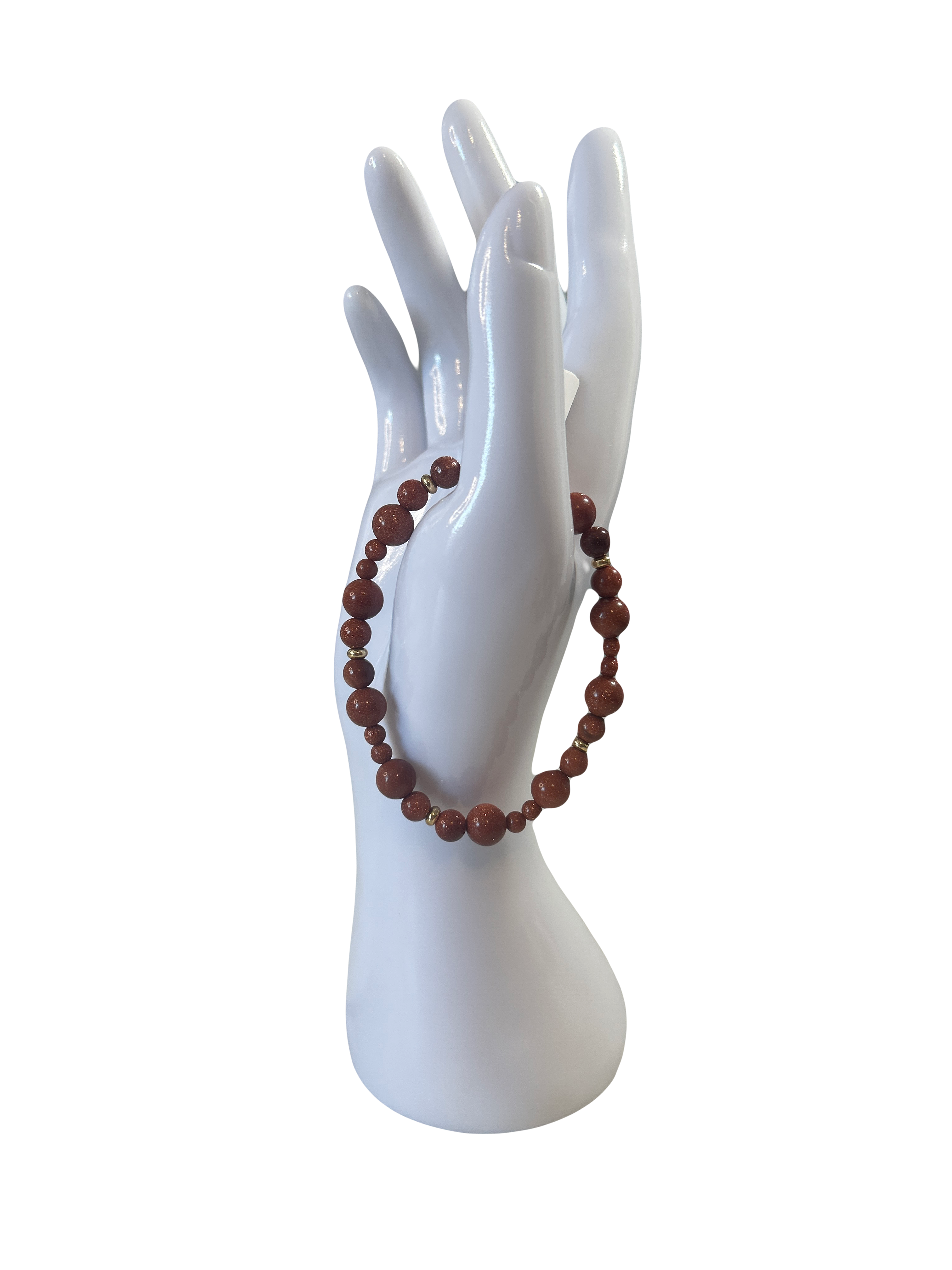 Bracelet acier inoxydable pierre de sable d’or