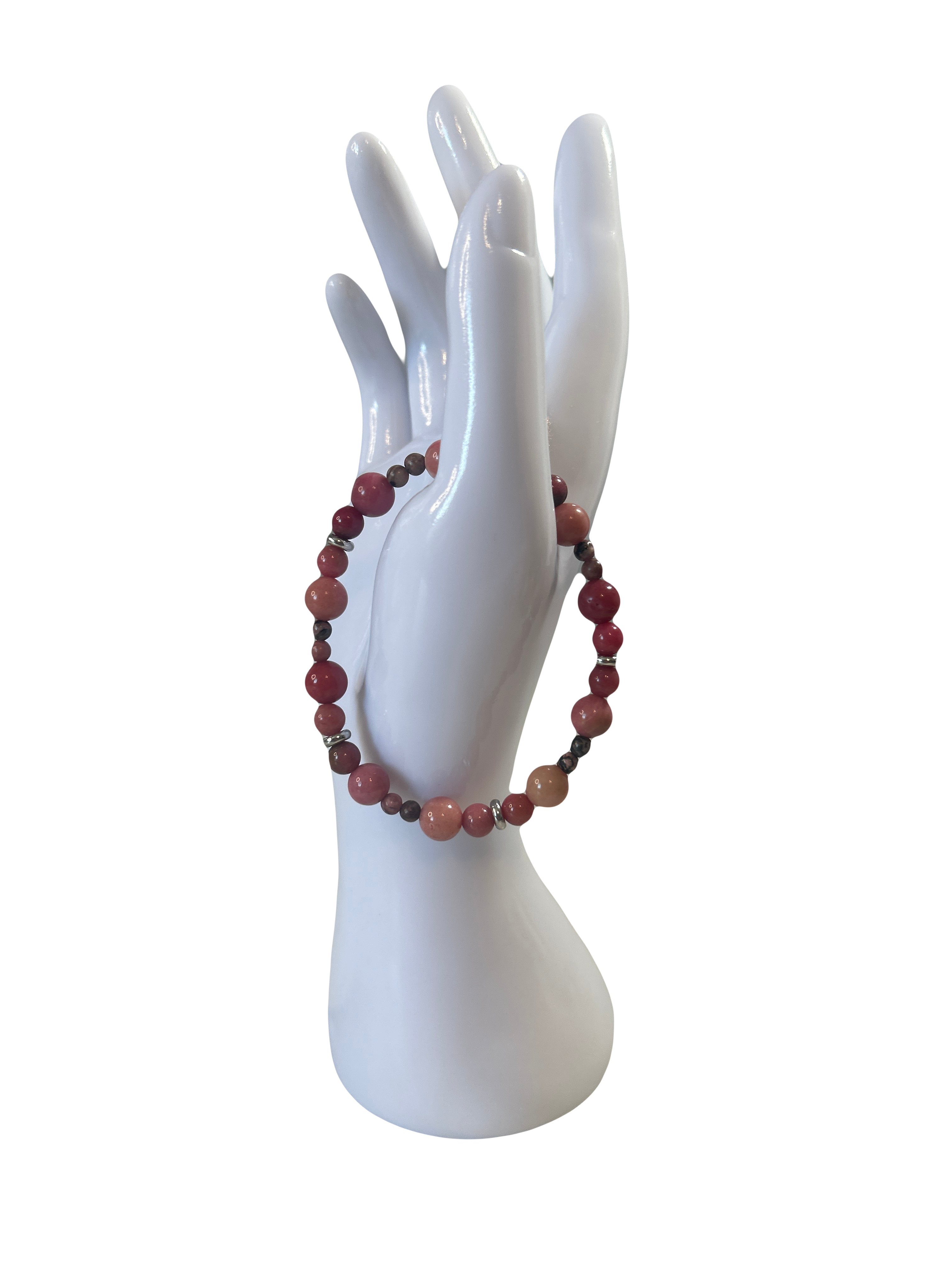 Bracelet acier inoxydable rhodochrosite