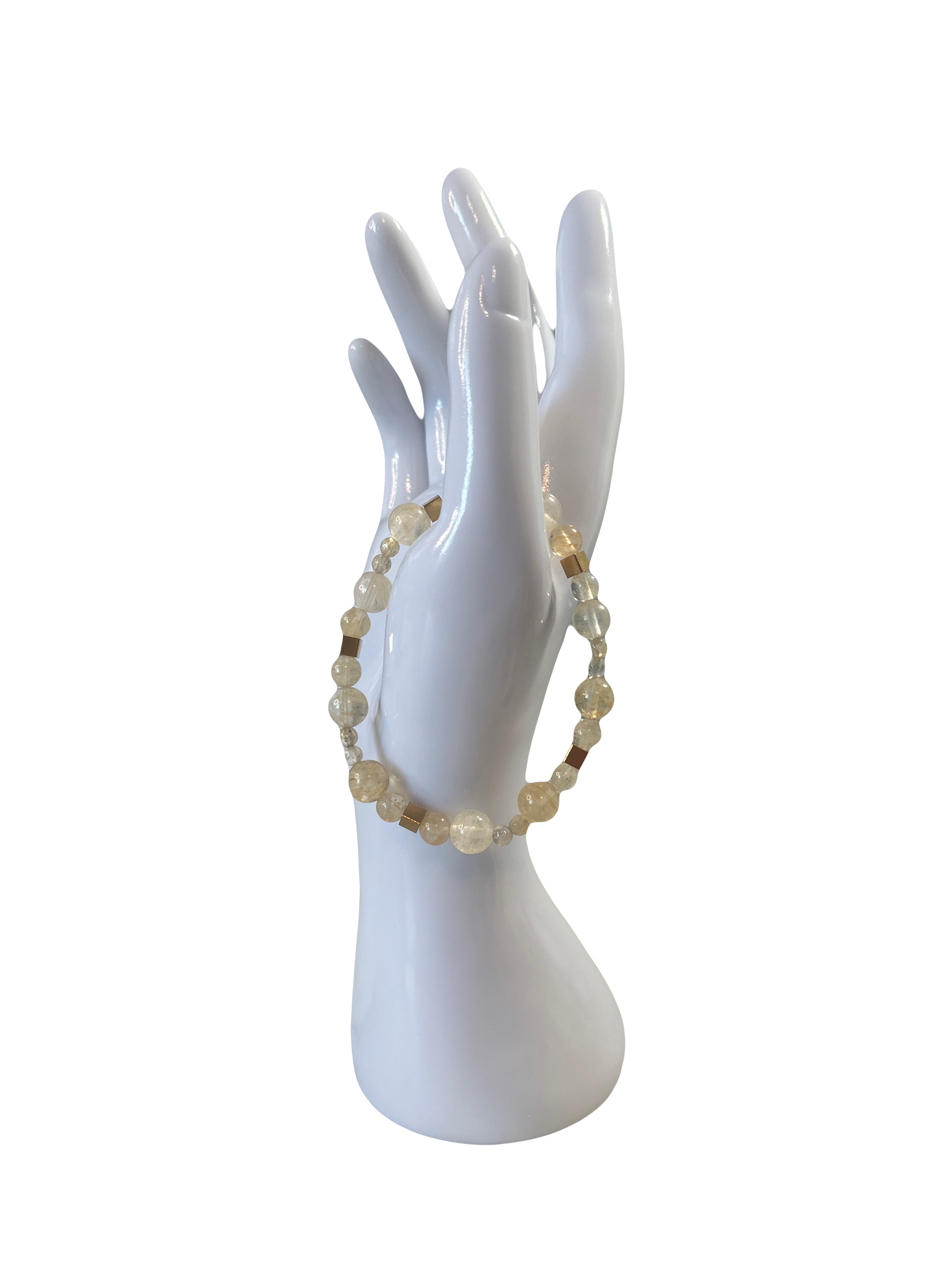 Bracelet acier inoxydable citrine