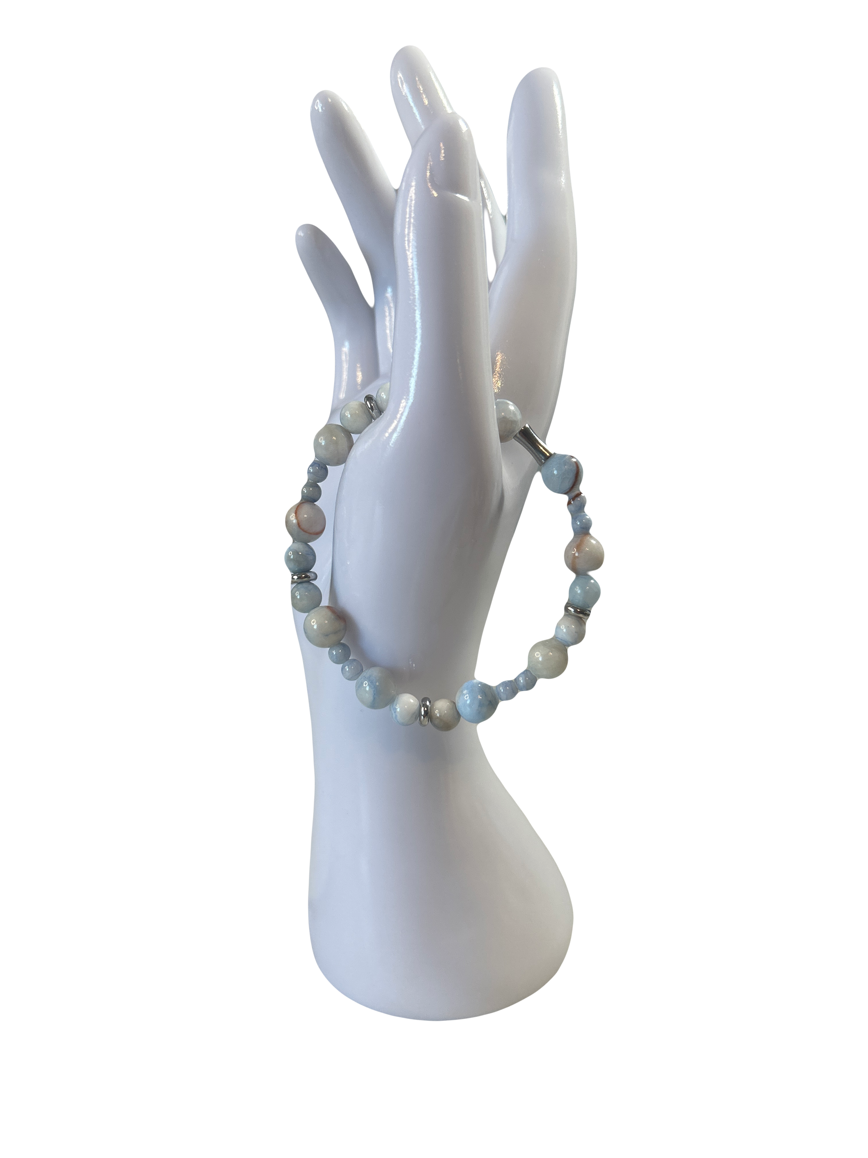 Bracelet acier inoxydable calcédoine