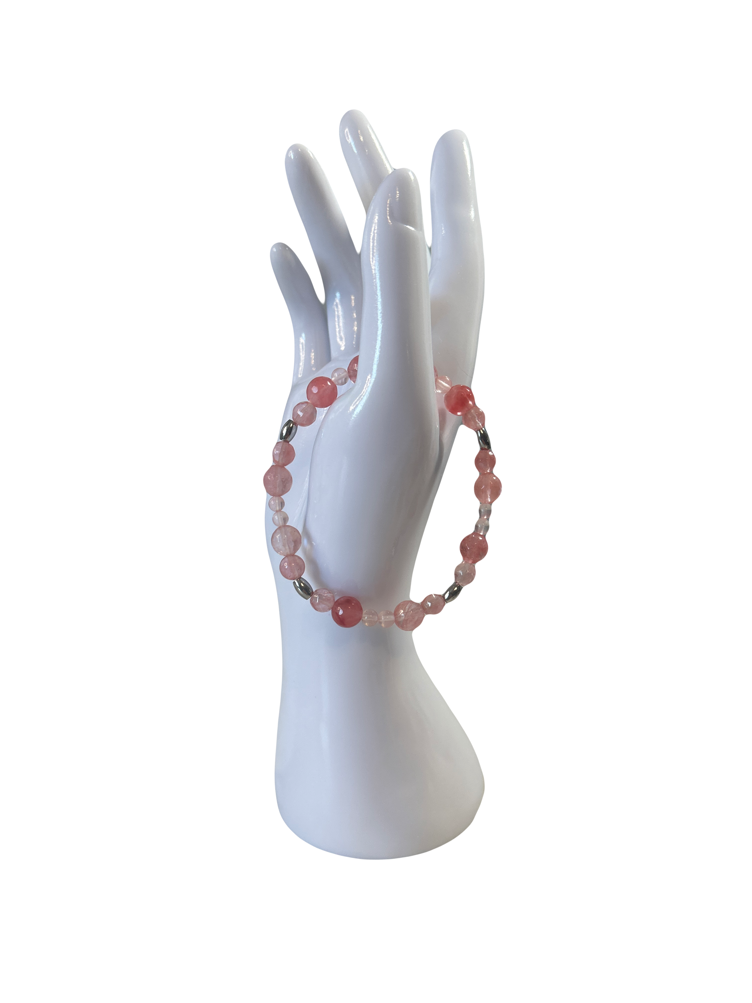 Bracelet acier inoxydable quartz cerise