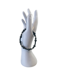 Bracelet acier inoxydable obsidienne neige et obsidienne