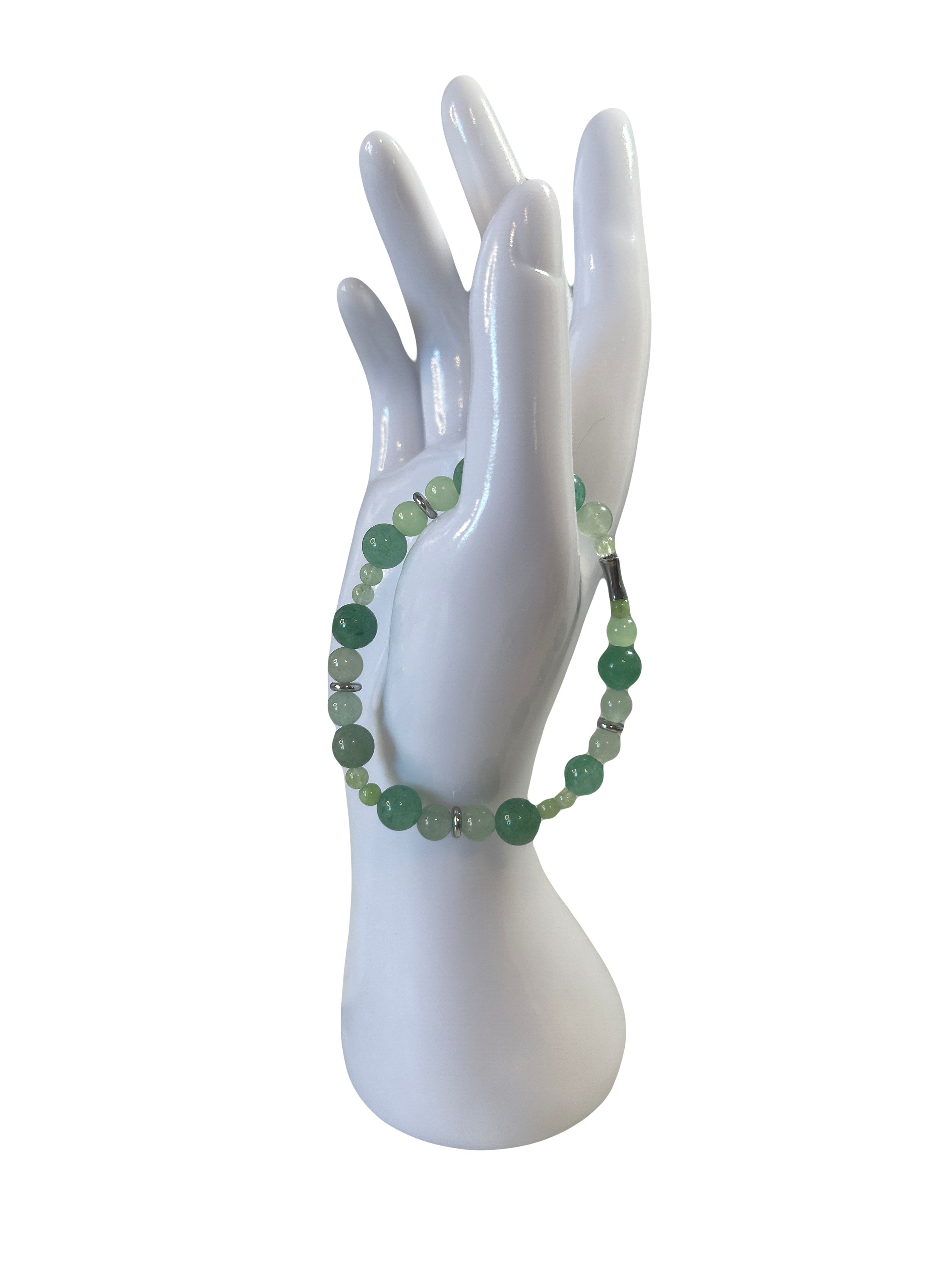 Bracelet acier inoxydable aventurine verte