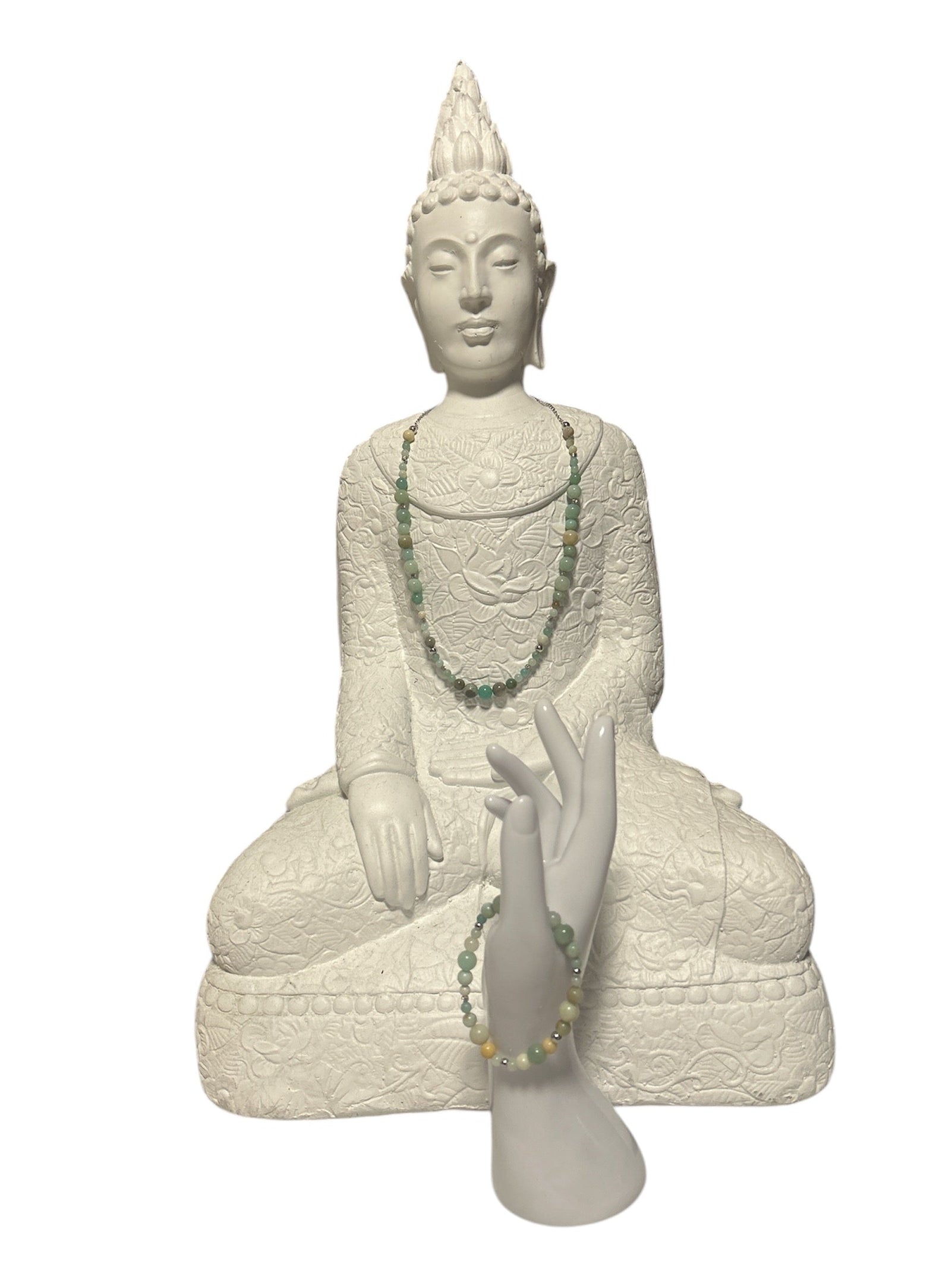 Ensemble collier et bracelet acier inoxydable Amazonite