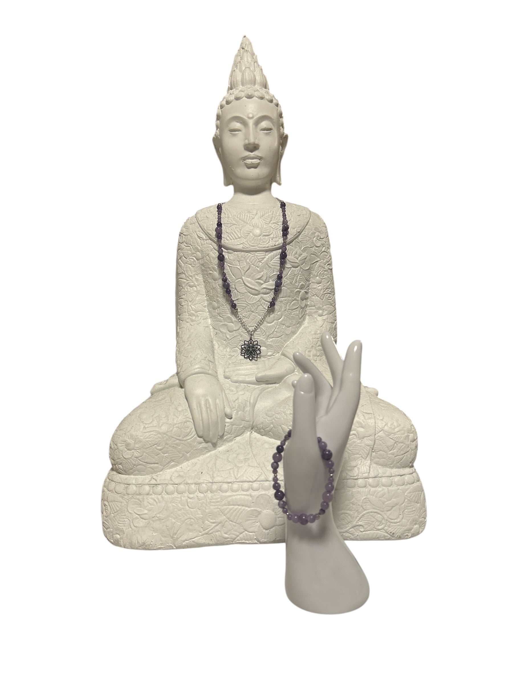 Ensemble collier et bracelet acier inoxydable Angélite