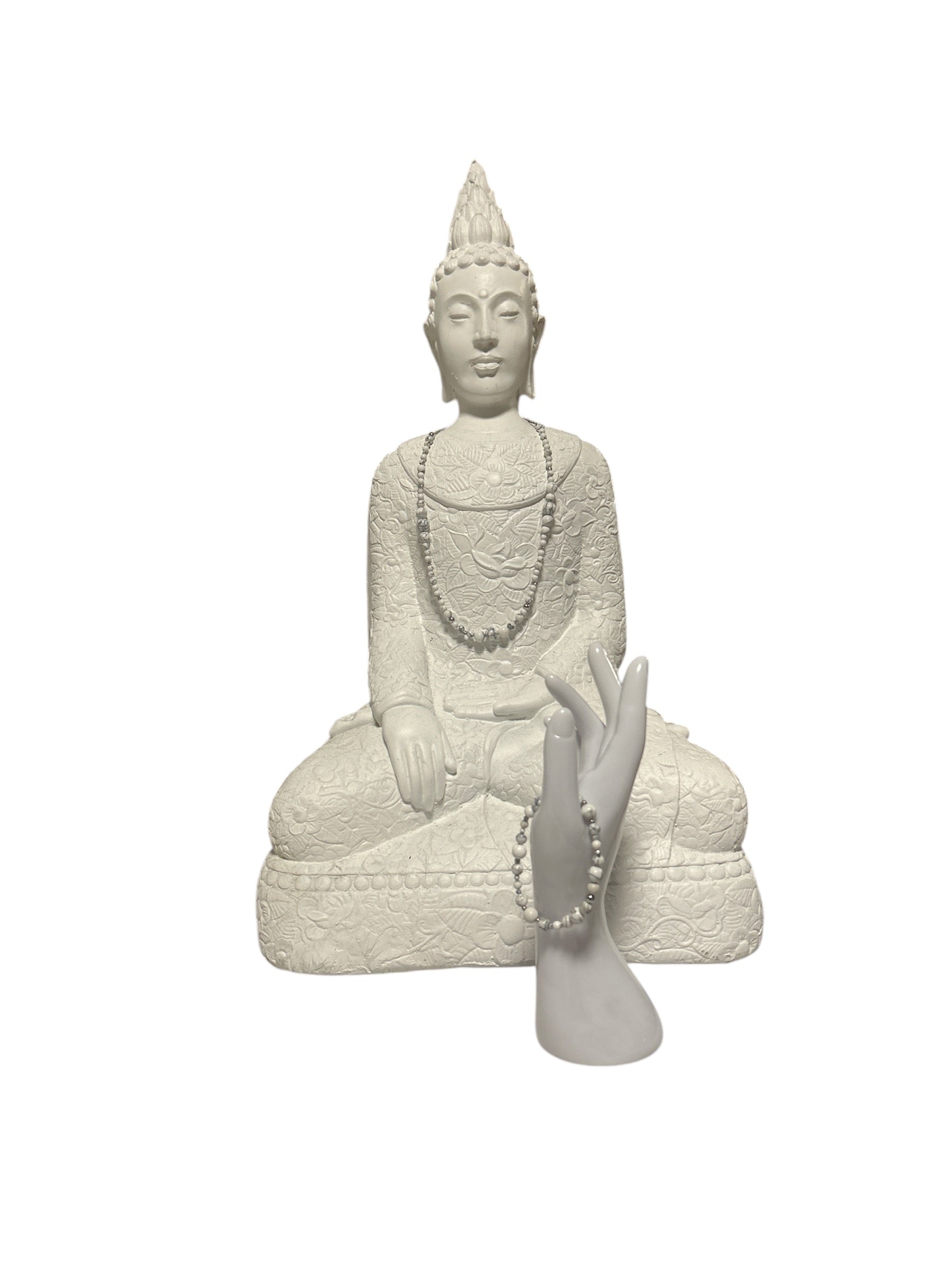 Ensemble collier et bracelet acier inoxydable Howlite