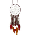 Capteur de rêve 9 pouces Quartz naturel fissuré et œil de chat rouge