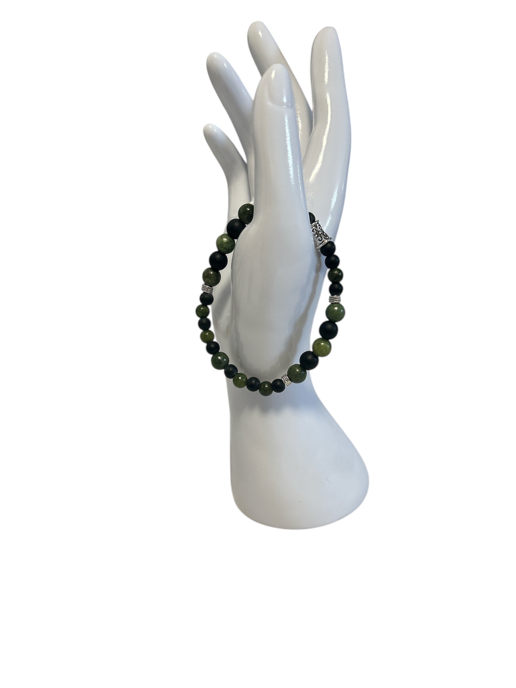 Jaspe vert et onyx mat homme