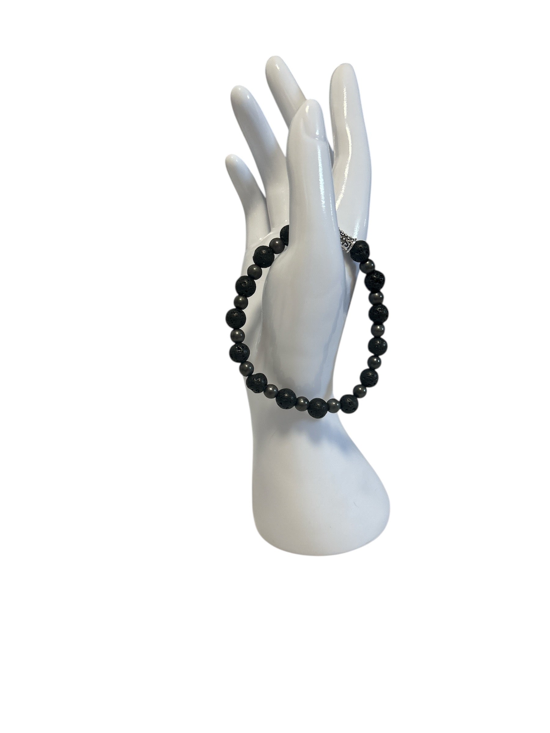 Pierre de lave et hématite brute homme