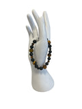 Bracelet Œil de tigre et pierre de lave homme