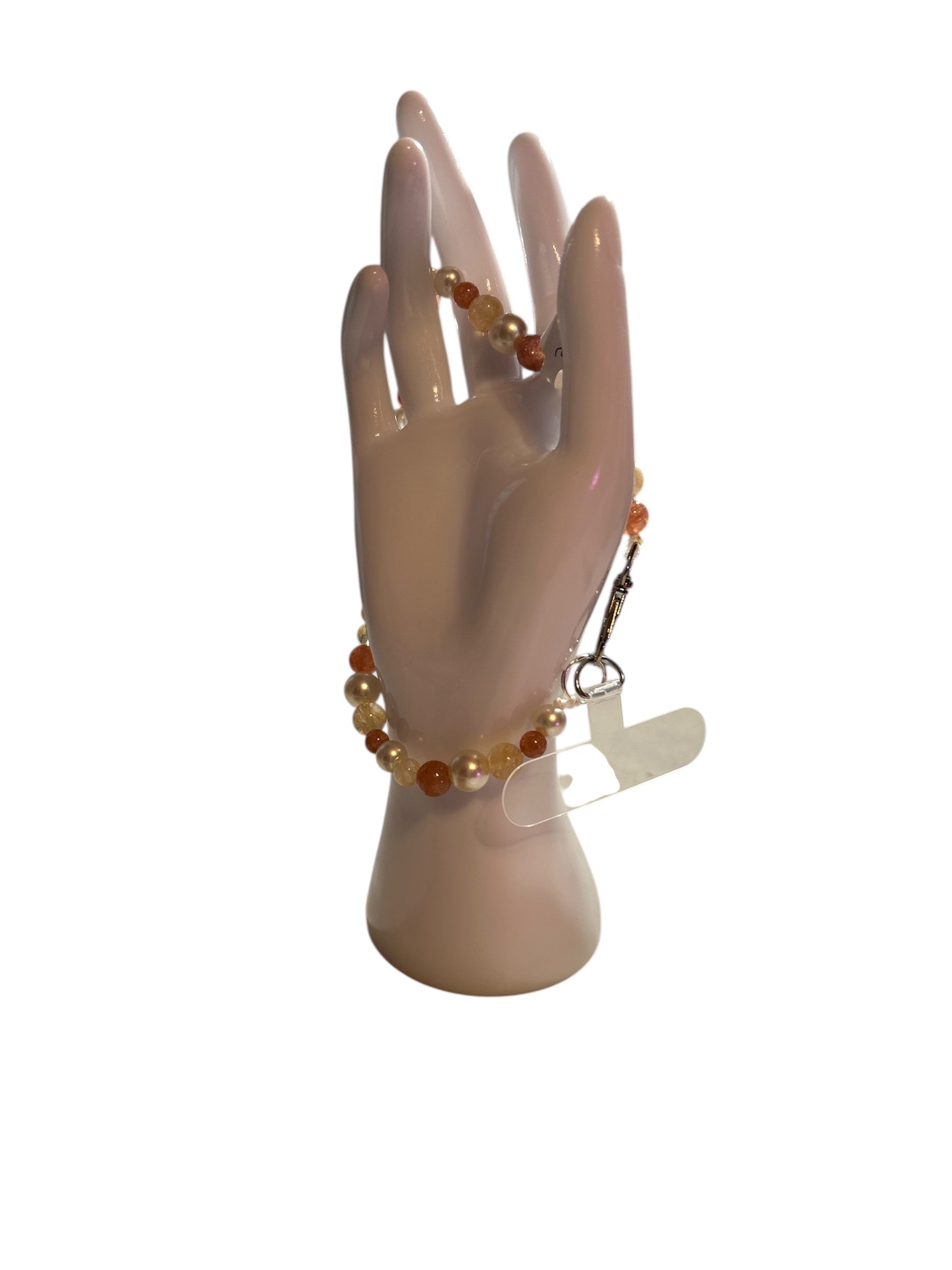 Attache cellulaire pierre de soleil et citrine